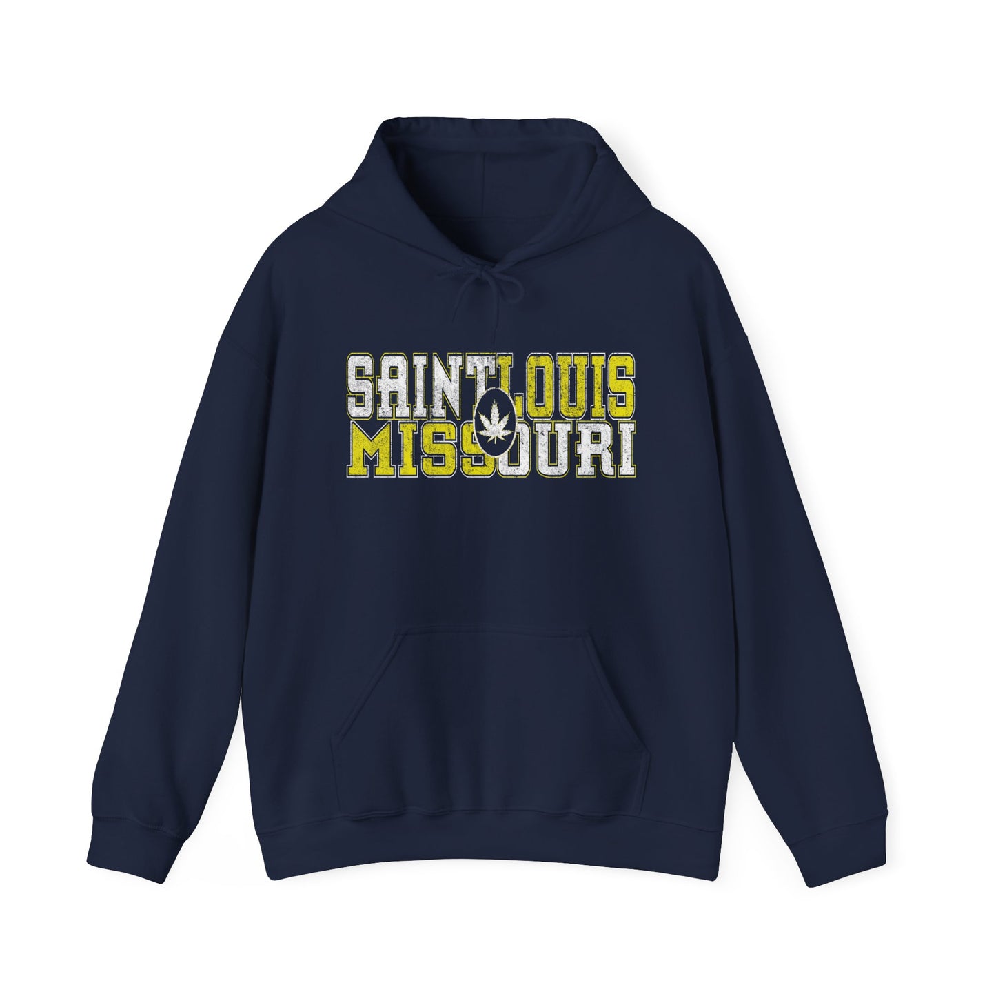 Saint Louis Missouri Hoodie – Retro Collegiate Design with Leaf Emblem