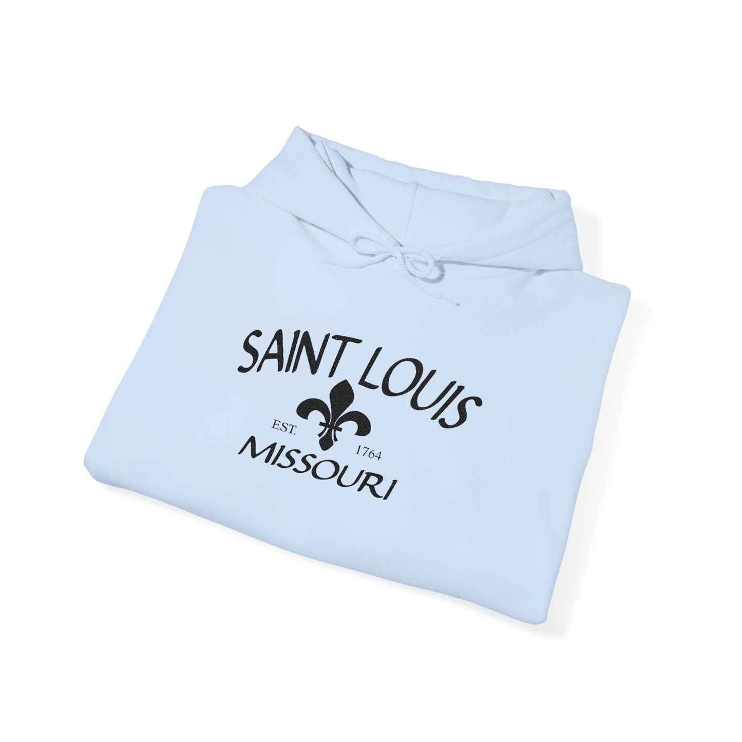 Saint Louis Missouri Embroidered Hoodie (Black Lettering)