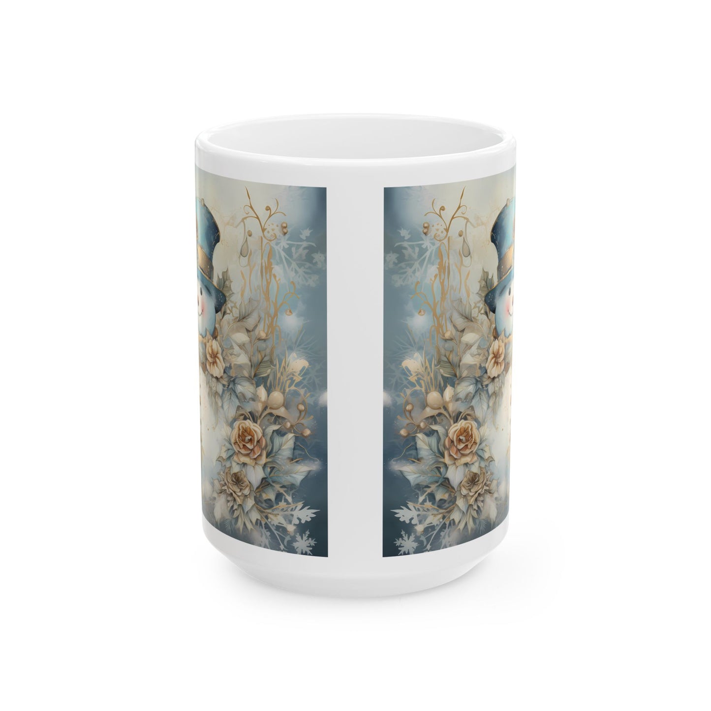 Winter Bloom Snowman Mug (11oz, 15oz)-Ceramic