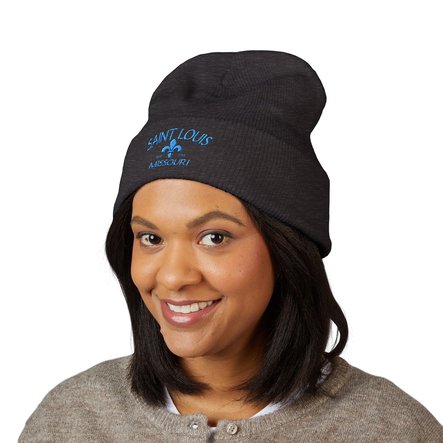 Saint Louis Embroidered Cuffed Beanie