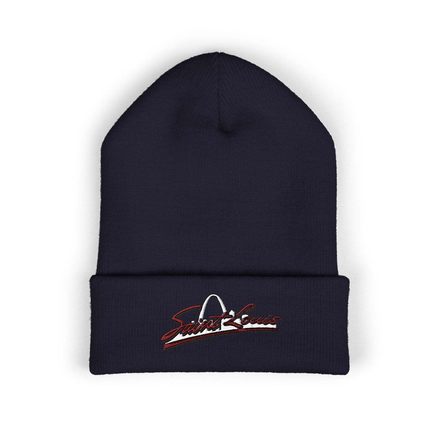 Embroidered Beanie - Saint Louis Red Lettering