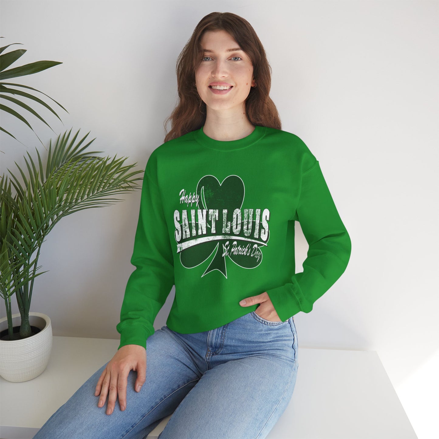 Saint Louis Shamrock Crewneck Sweatshirt — Retro St. Louis Pride Pullover