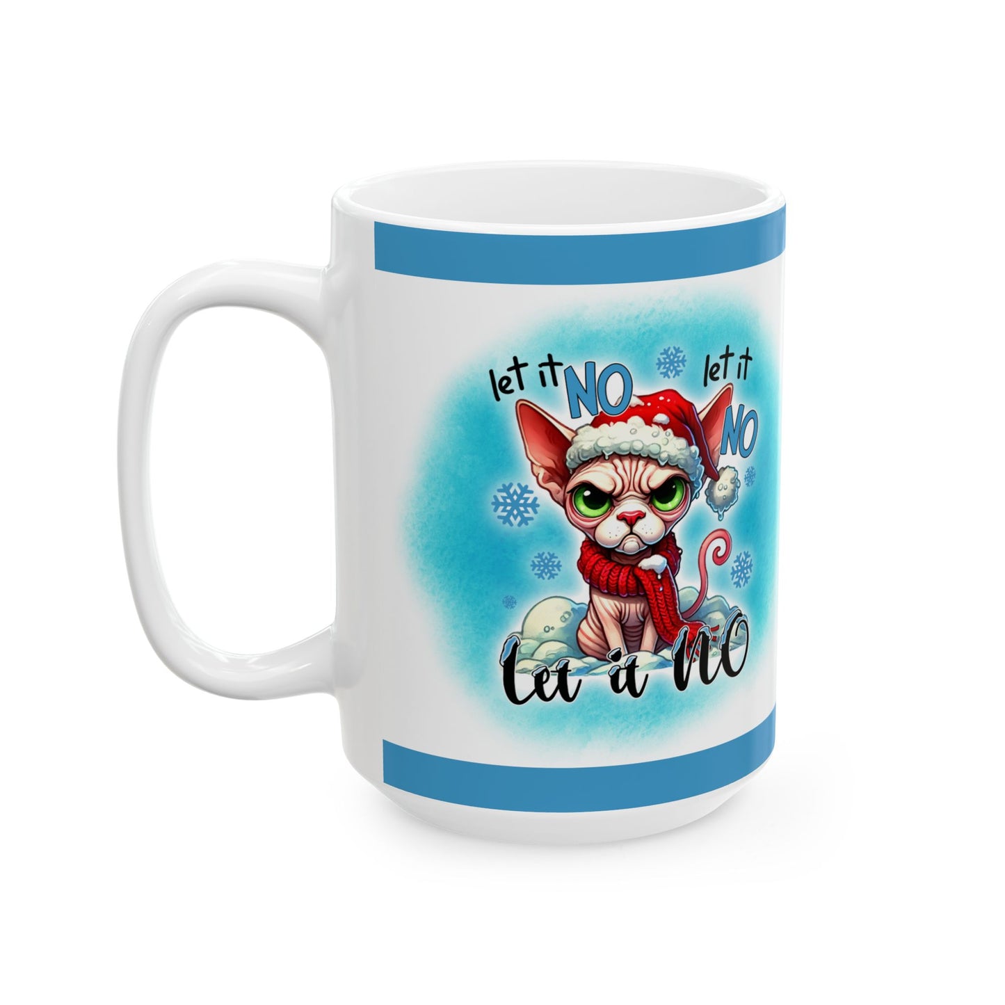 Ceramic Mug - Let it No Funny Cat Christmas Mug
