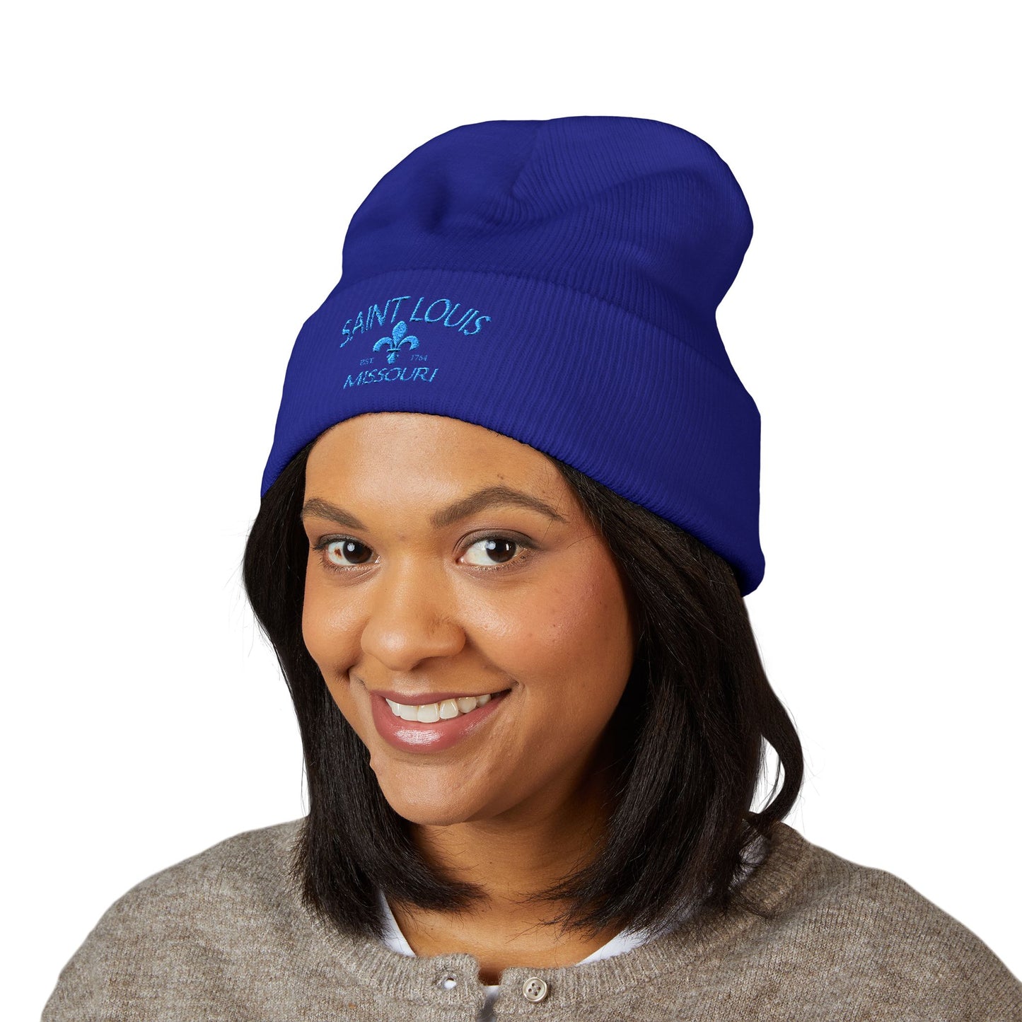 Saint Louis Embroidered Cuffed Beanie