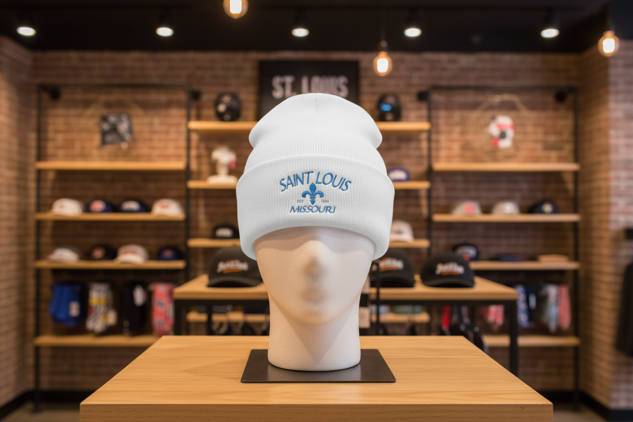 Saint Louis Embroidered Cuffed Beanie