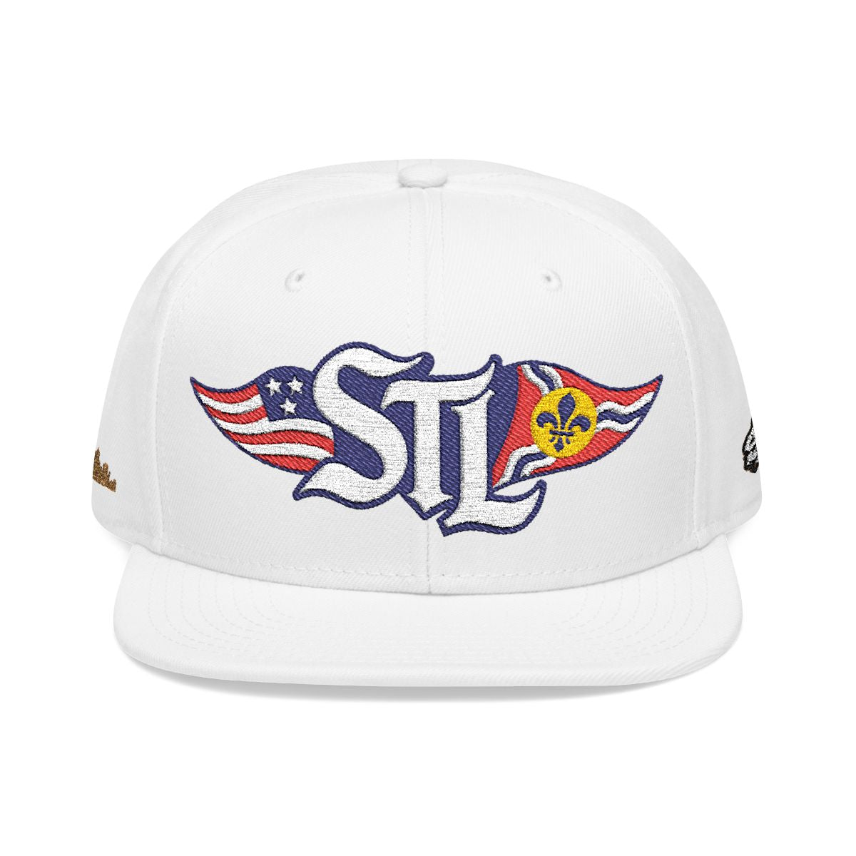 Embroidered Snapback Hat with Bold Flag Logo