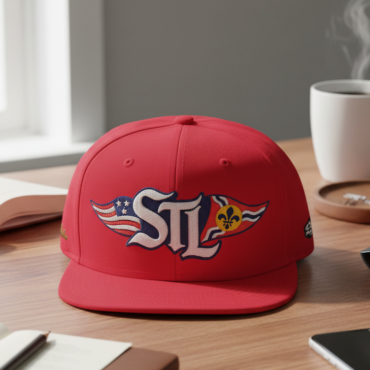 Embroidered Snapback Hat with Bold Flag Logo
