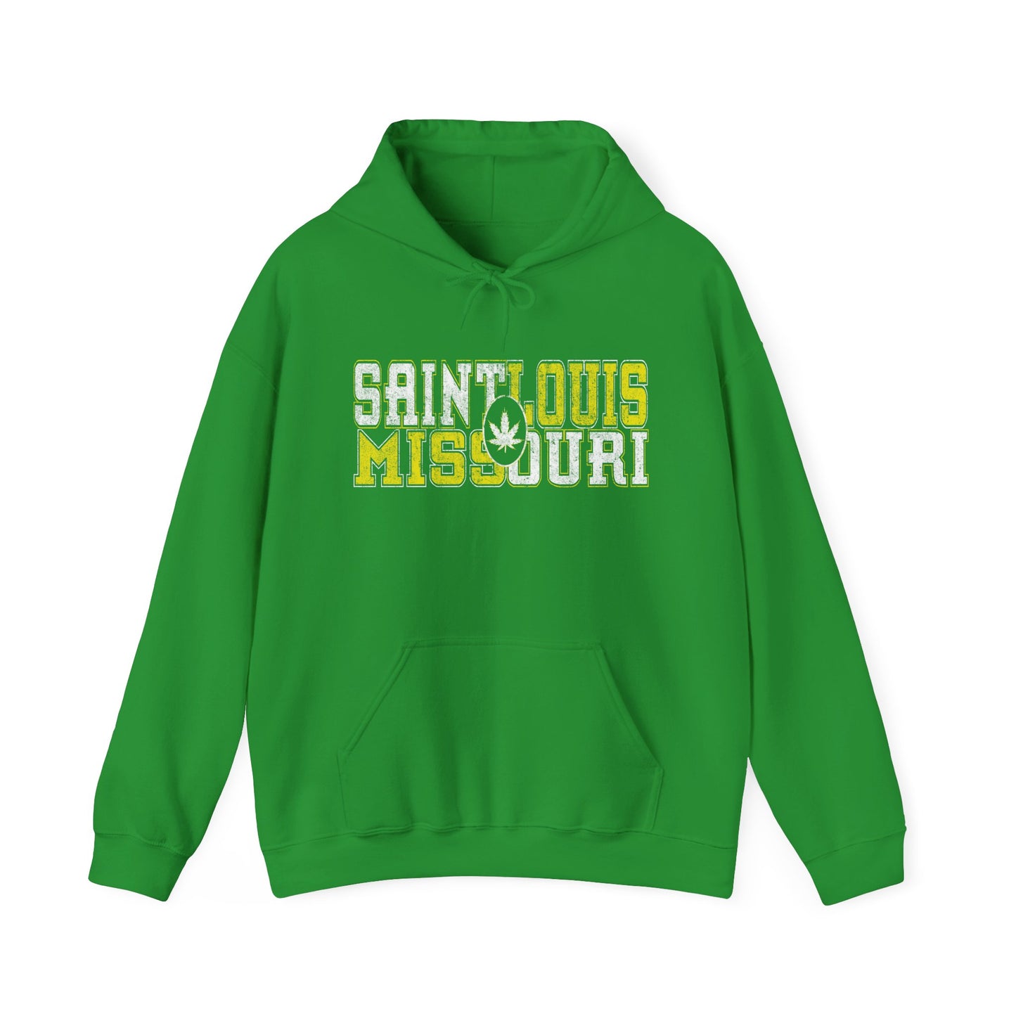 Saint Louis Missouri Hoodie – Retro Collegiate Design with Leaf Emblem