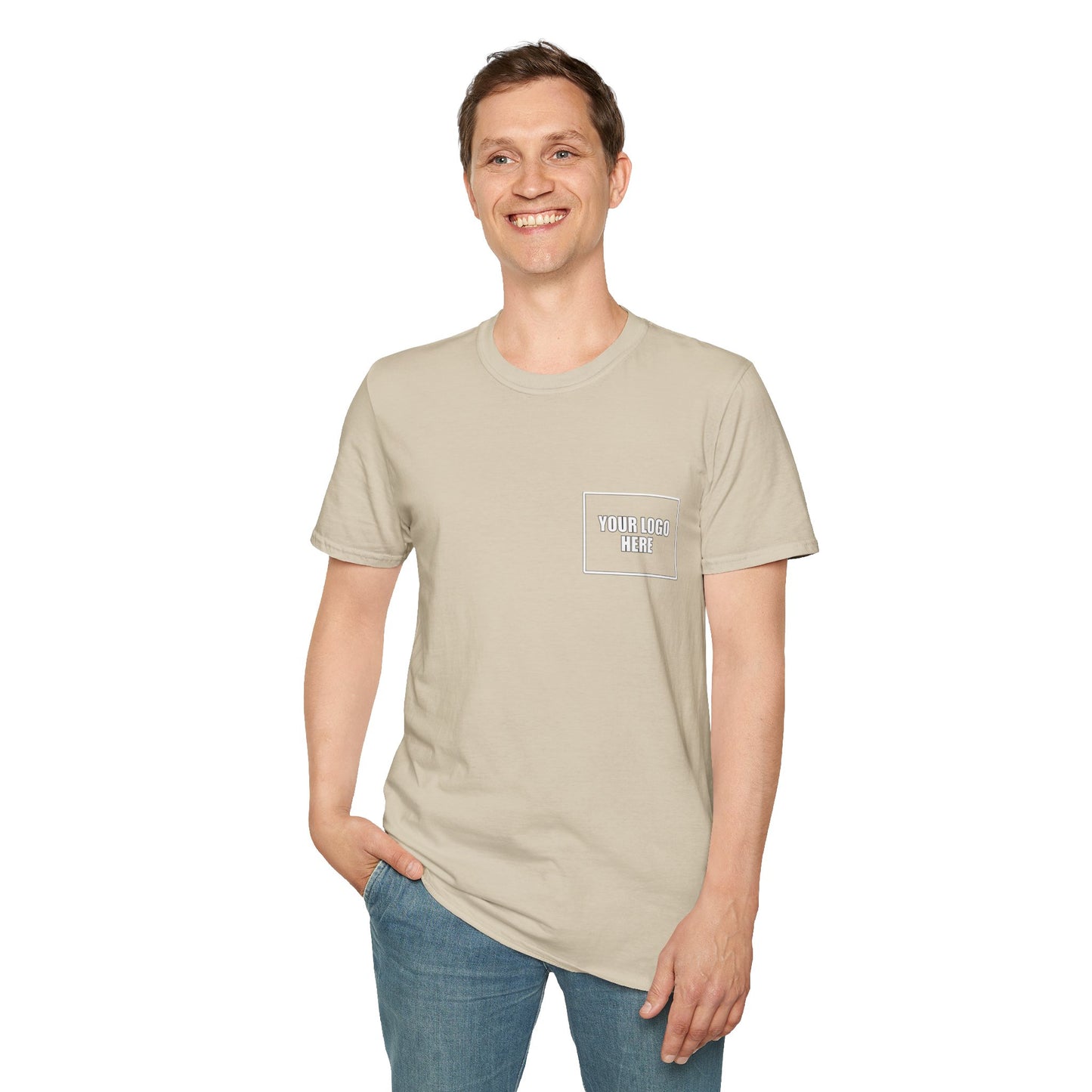 Custom Front Pocket Logo Work T-Shirt