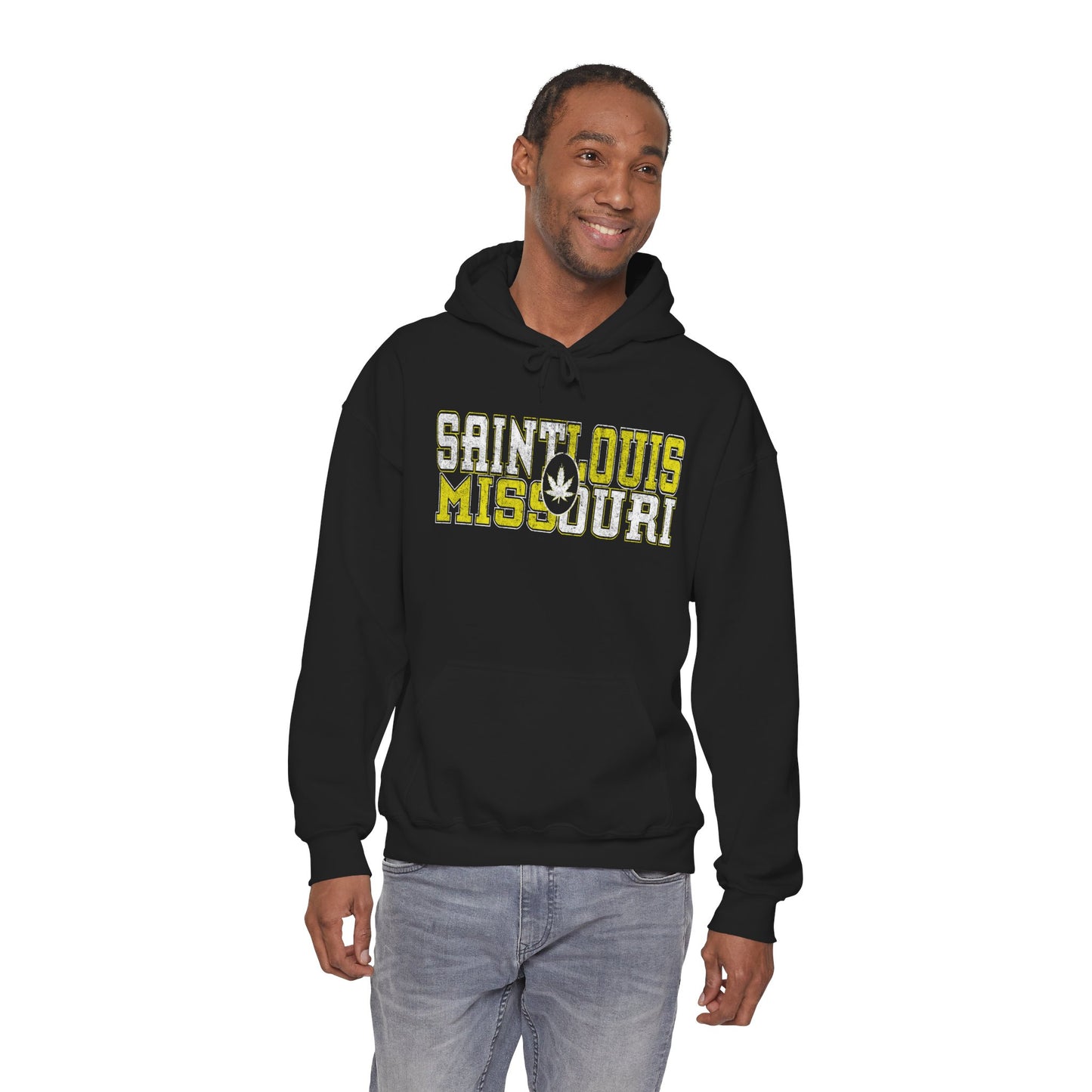 Saint Louis Missouri Hoodie – Retro Collegiate Design with Leaf Emblem