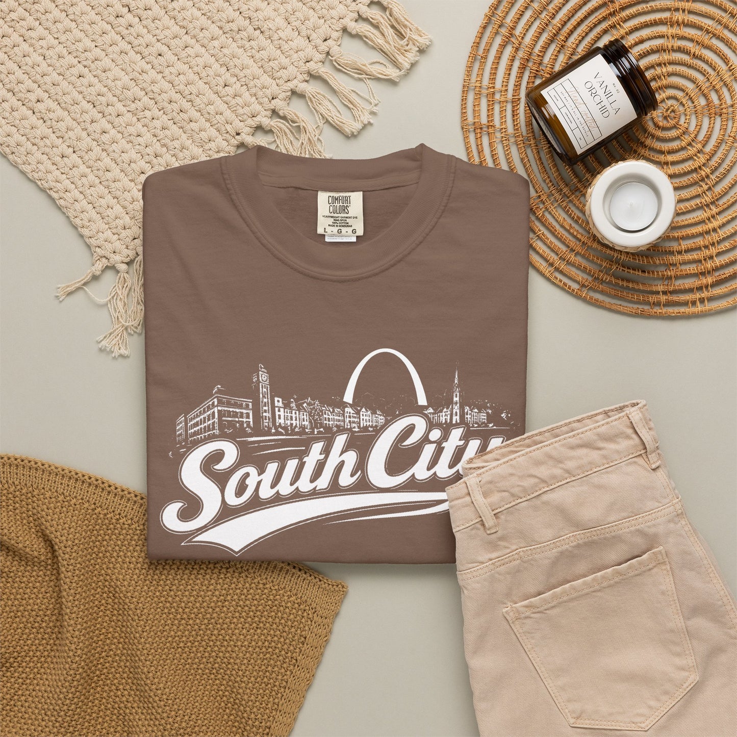 South City St. Louis Shirt Comfort Colors Tee | STL Arch Skyline Graphic | Vintage South City T‑Shirt | Saint Louis Neighborhood Apparel