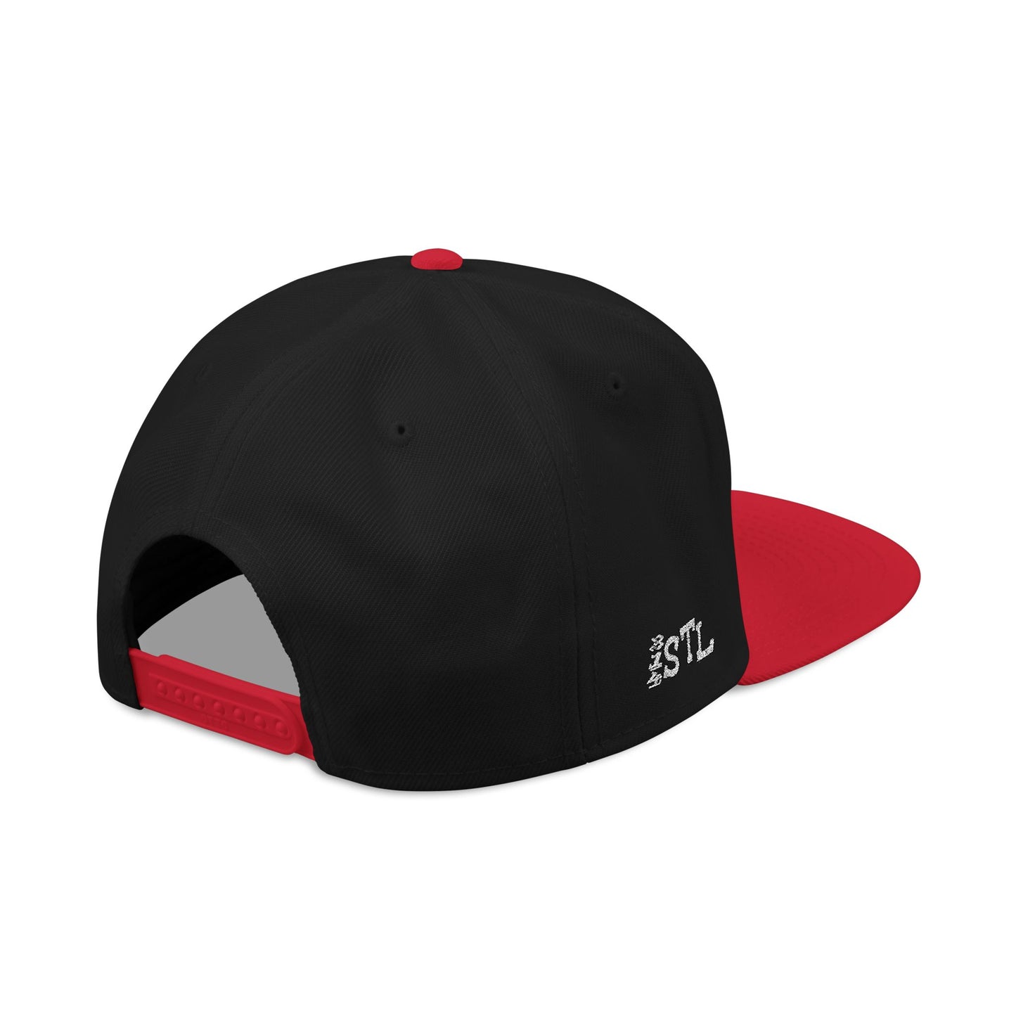 STL Embroidered Snapback Hat-Red & Black Lettering