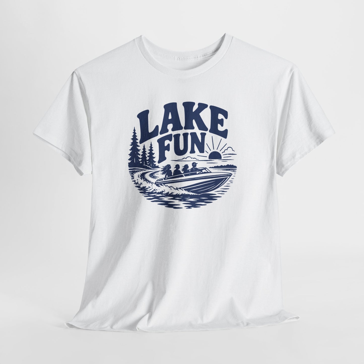 Lake Fun Boat T-Shirt — Vintage Lakeside Summer Tee