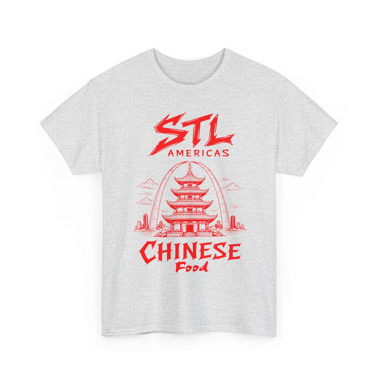 STL Americas Chinese Food T-Shirt — Retro Pagoda Graphic Tee