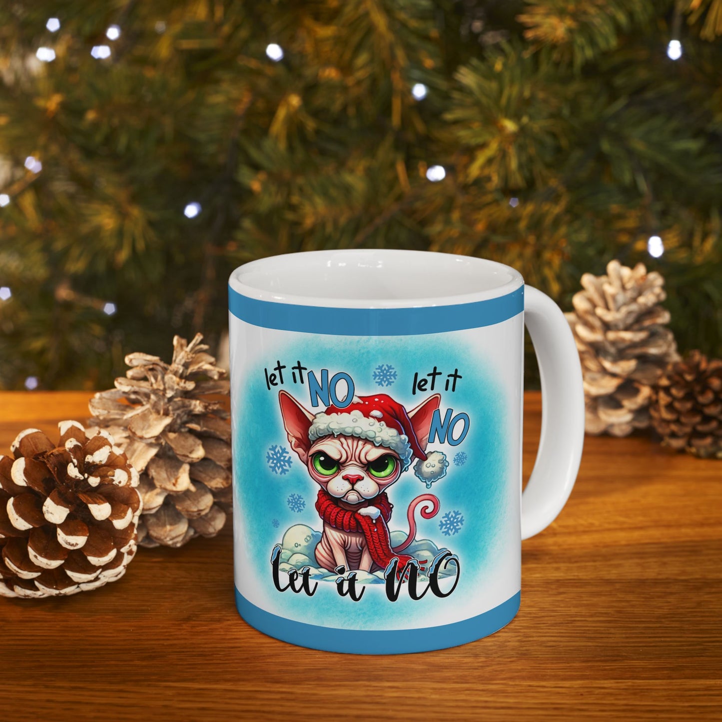 Ceramic Mug - Let it No Funny Cat Christmas Mug