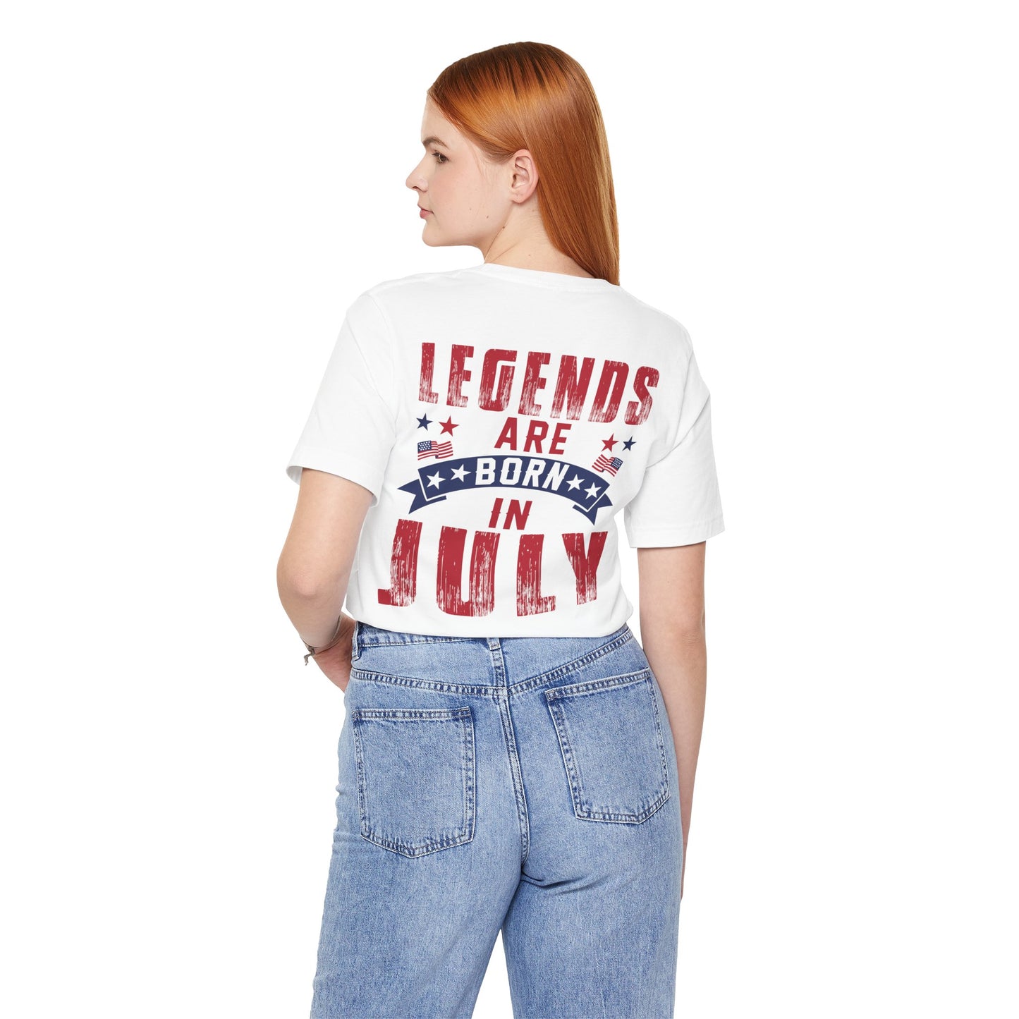 Legends Are Born in July Unisex Jersey Short Sleeve Tee Printify