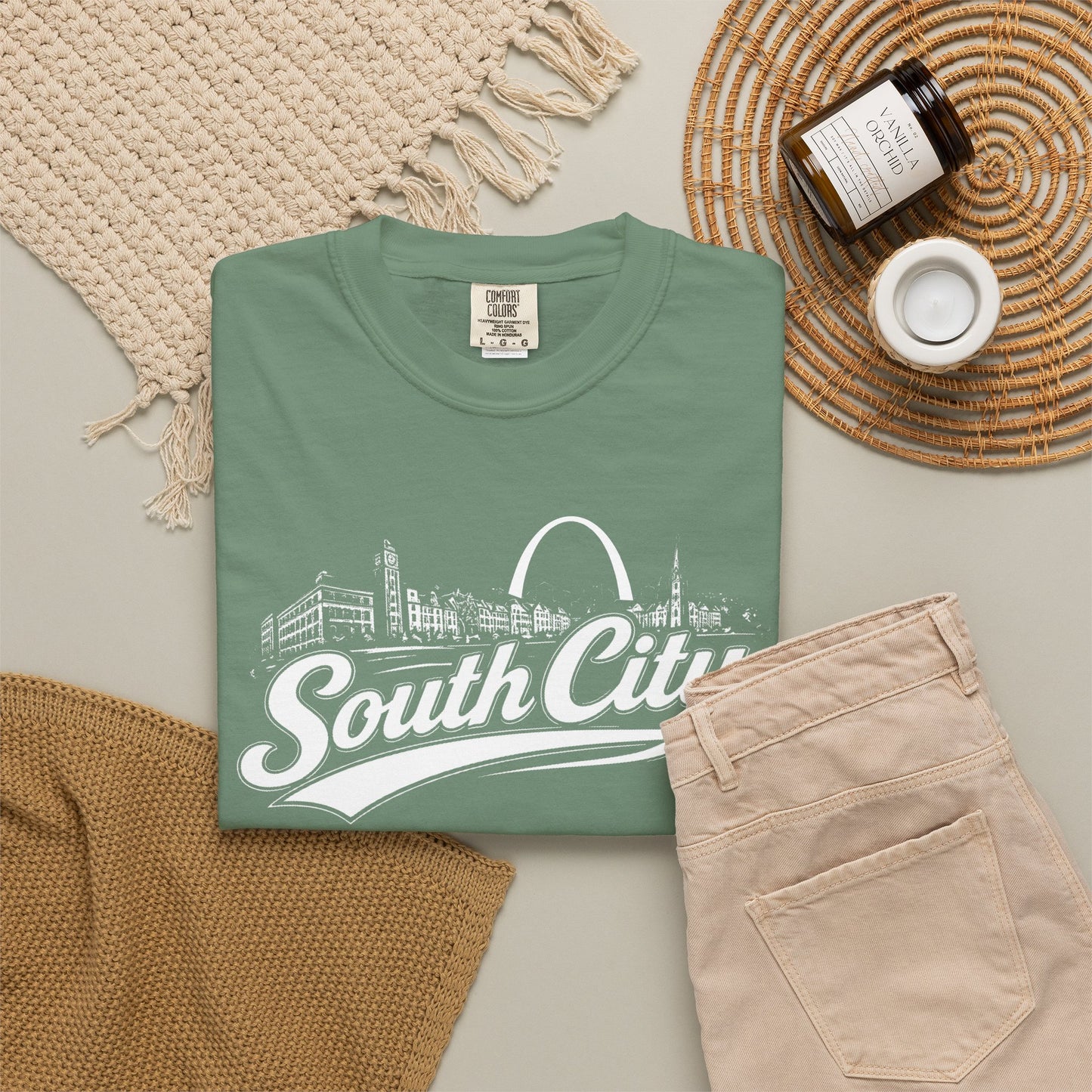 South City St. Louis Shirt Comfort Colors Tee | STL Arch Skyline Graphic | Vintage South City T‑Shirt | Saint Louis Neighborhood Apparel
