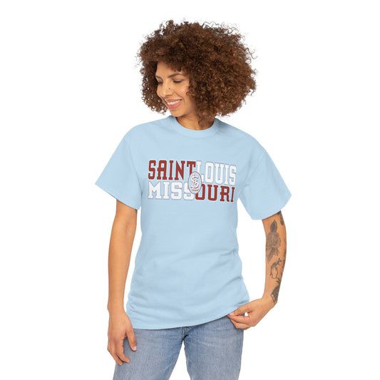 St Louis Missouri Unisex Tee in Red & White