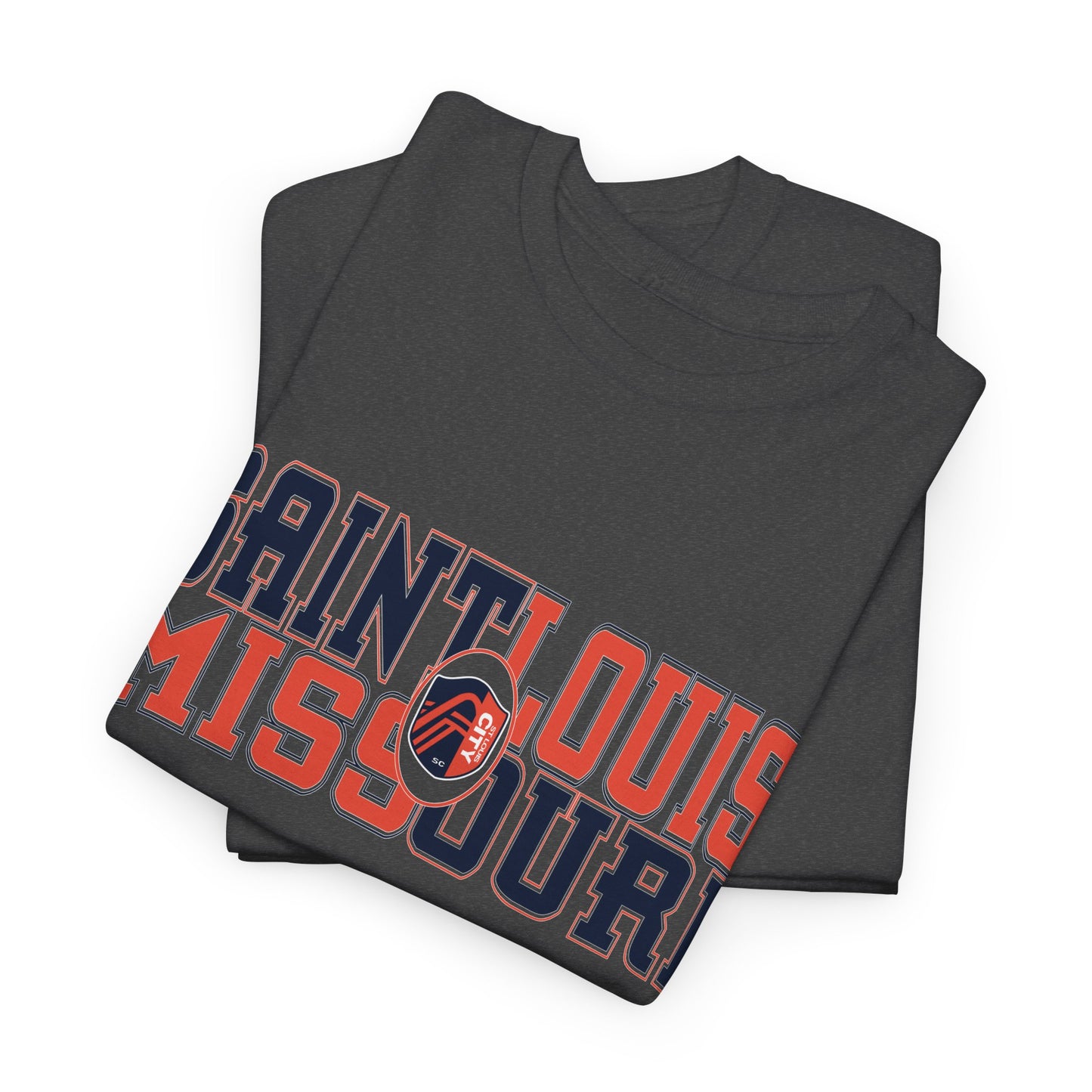 Saint Louis Missouri Tee in Blue and Red Font
