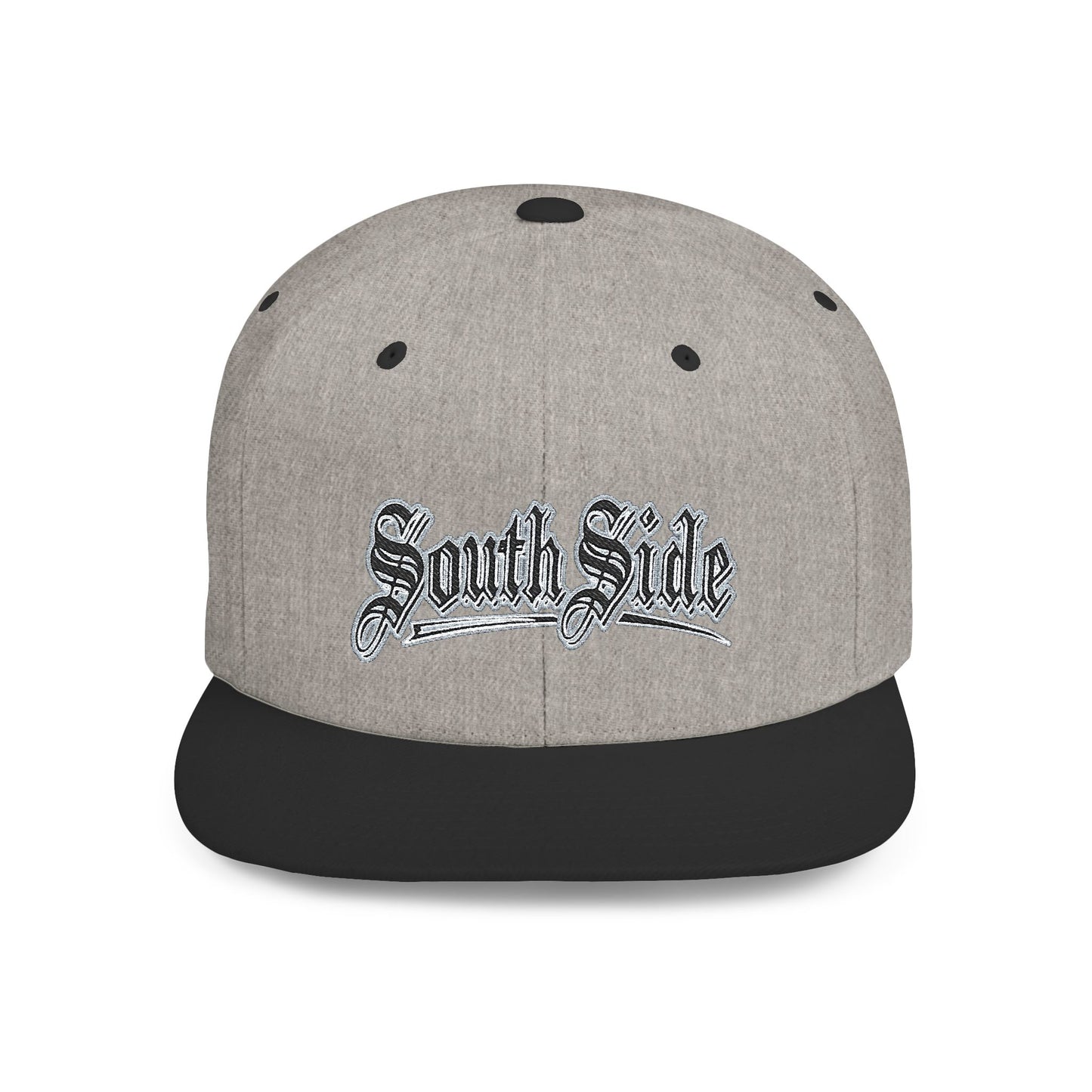 South Side Flat Bill Snapback blue outline Printify