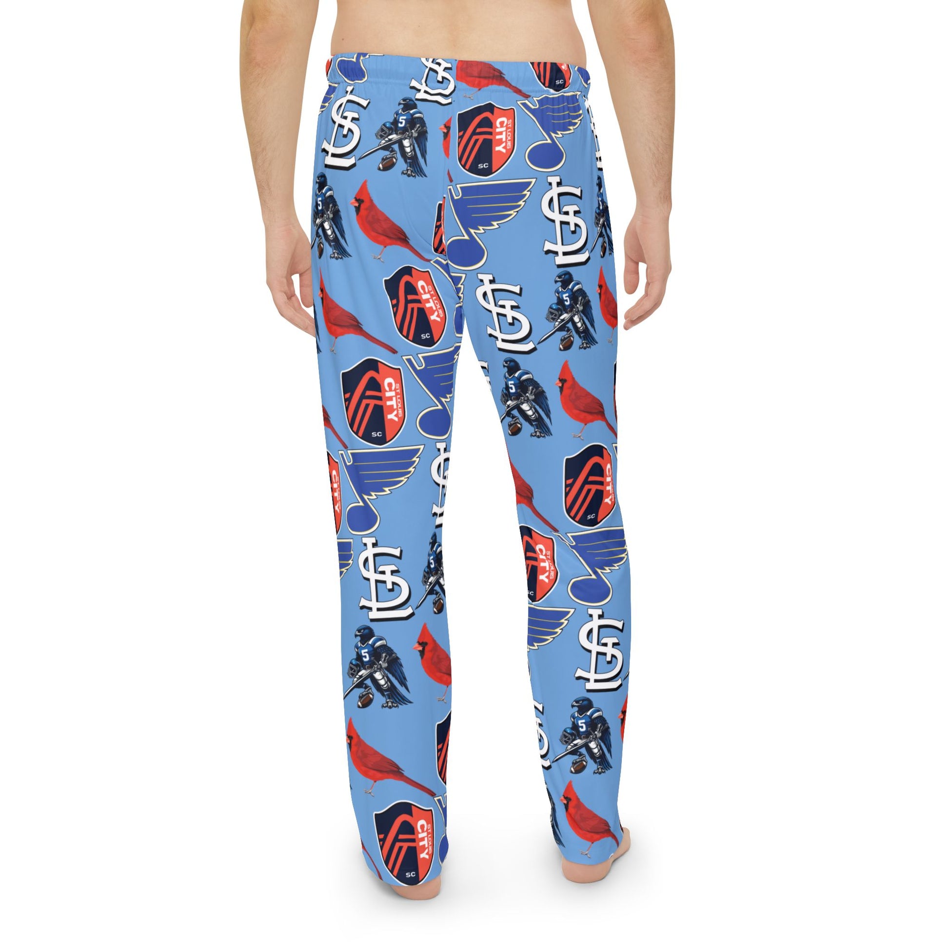 Pajama Pants - St Louis Sports Design in Light Blue Printify
