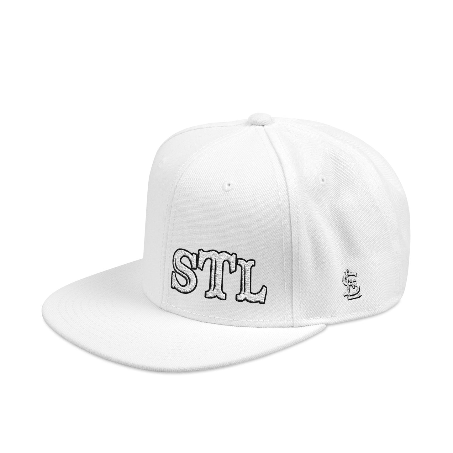 STL Embroidered Snapback Hat-White Lettering Printify
