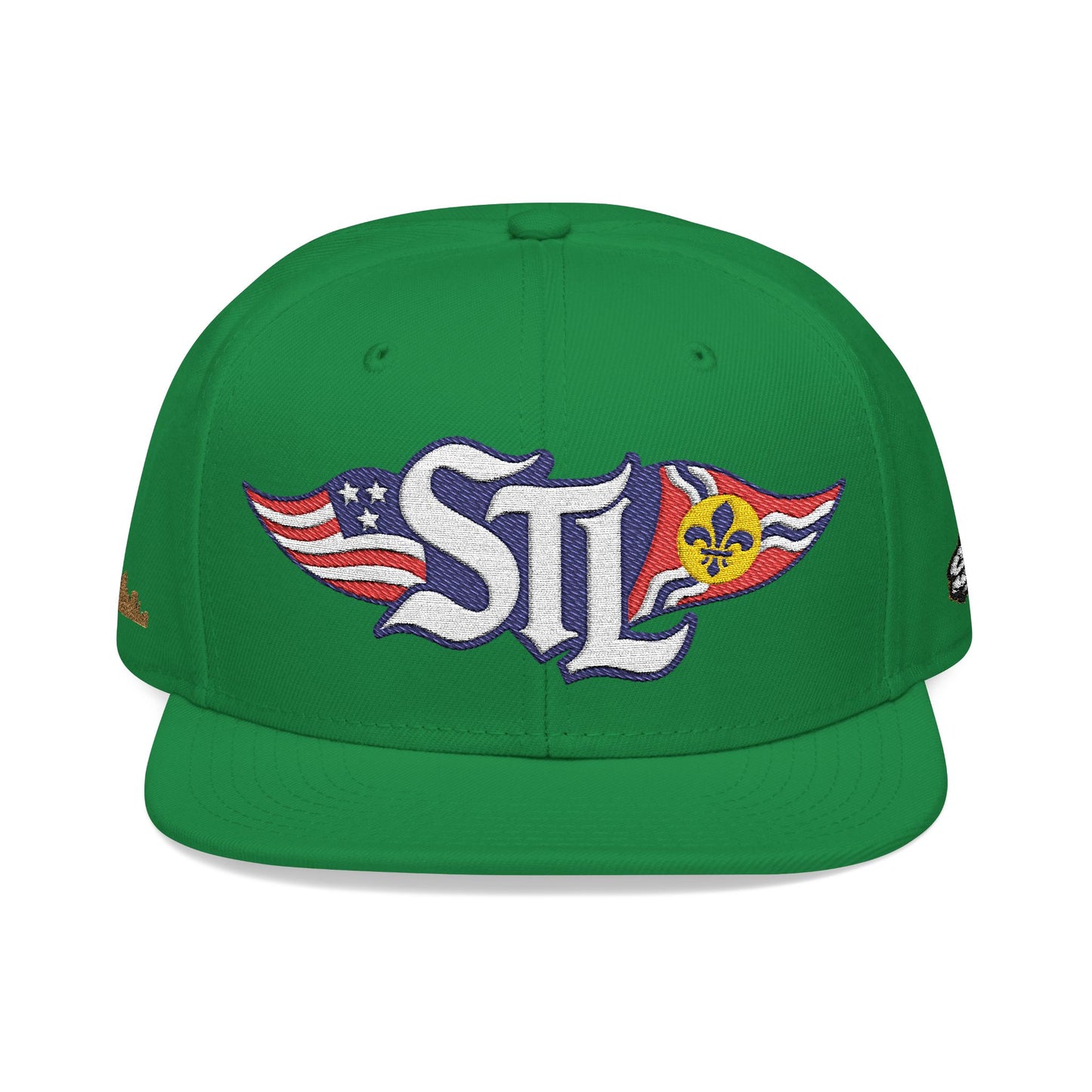 Otto 125‑978 STL Pride Embroidered Hat – Saint Louis Flag, American Flag & Gold Skyline