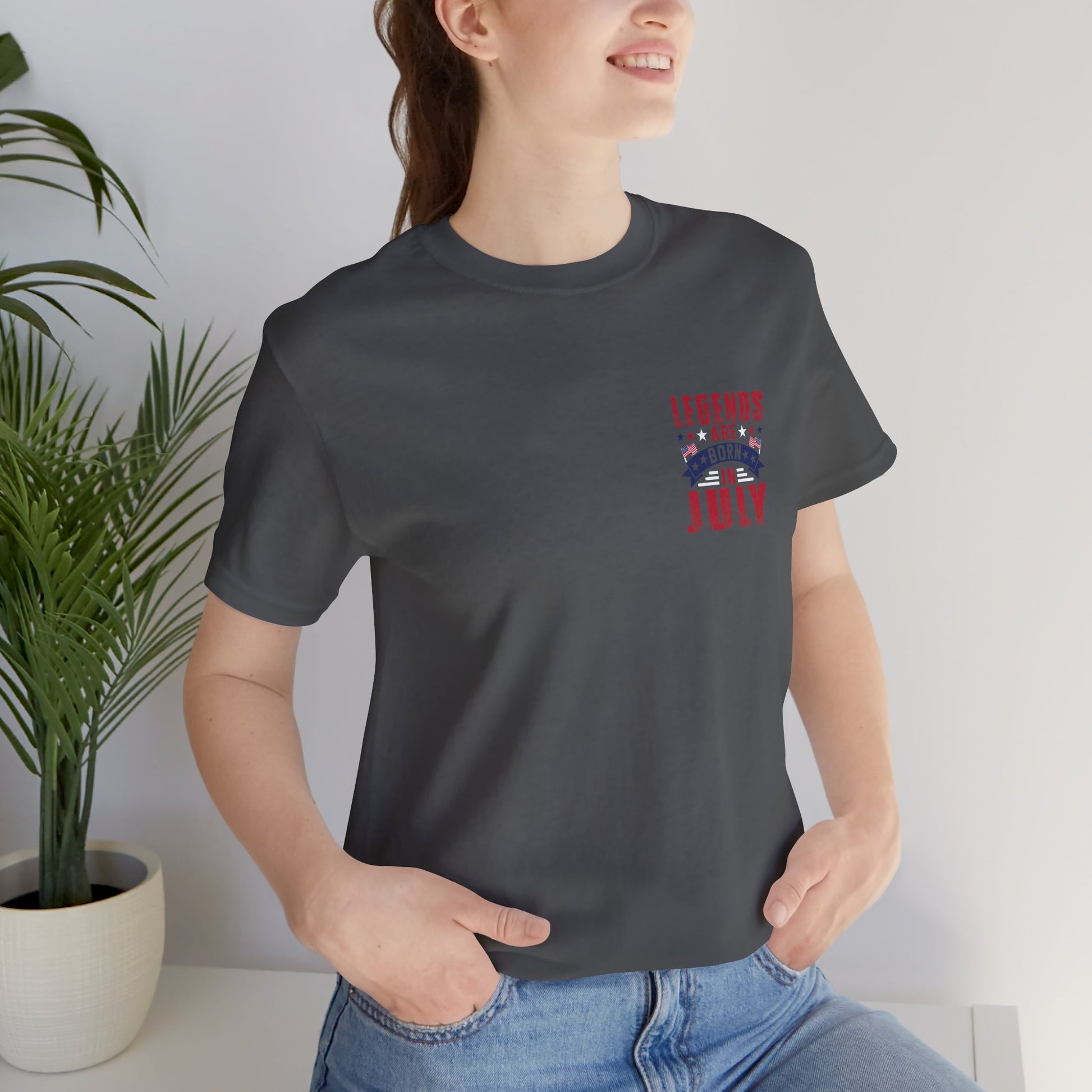 Legends Are Born in July Unisex Jersey Short Sleeve Tee Printify