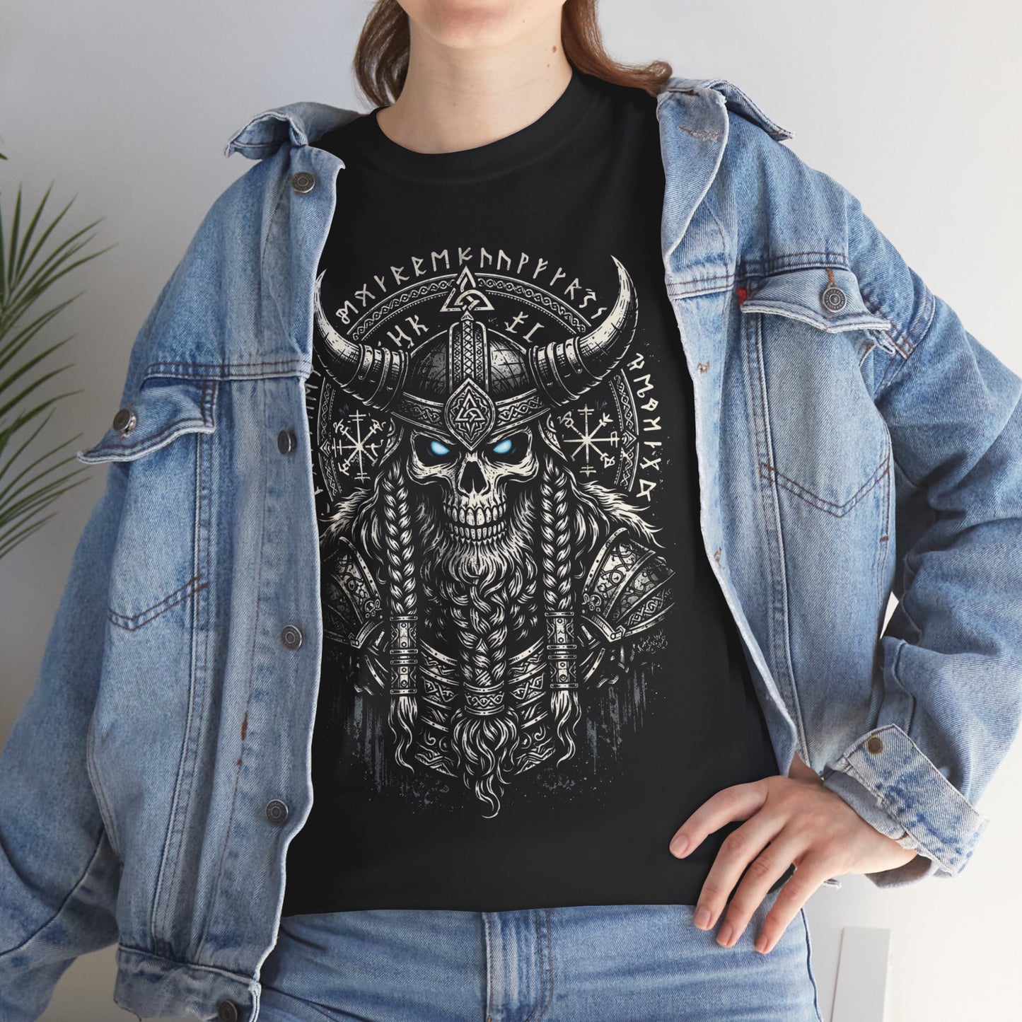 Viking Skull Warrior Tee – Norse Rune Heavy Metal T-Shirt