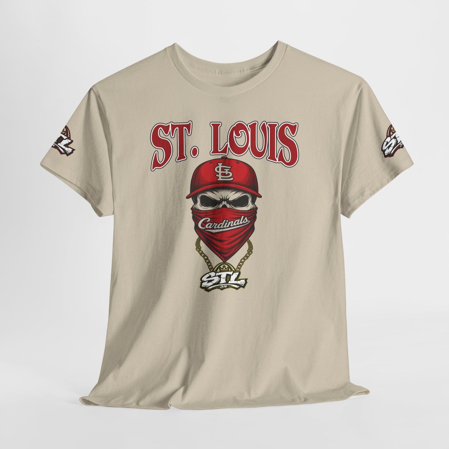 St. Louis Cardinals Masked Fan T-Shirt — STL Baseball Tee ⚠️ Contains AI-generated models