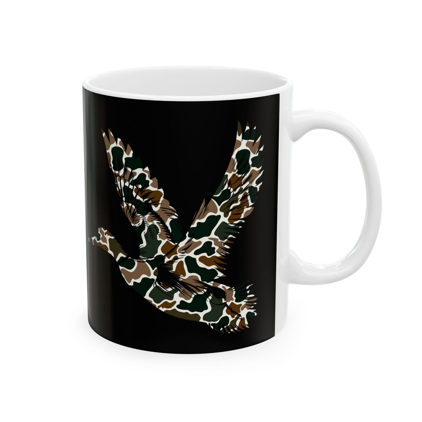 Ceramic Mug, (11oz, 15oz)-Camo Duck Theme