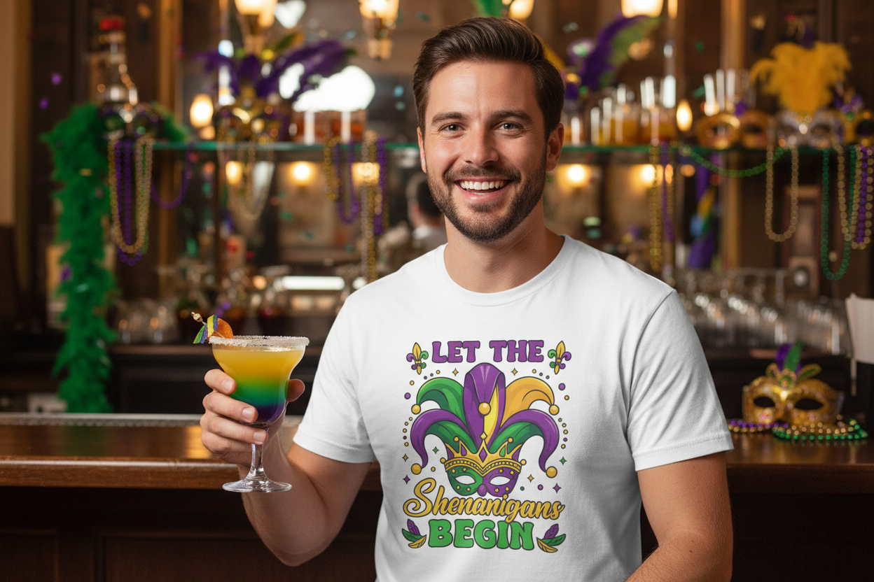 Mardi Gras 'Let The Shenanigans Begin' T-Shirt Printify
