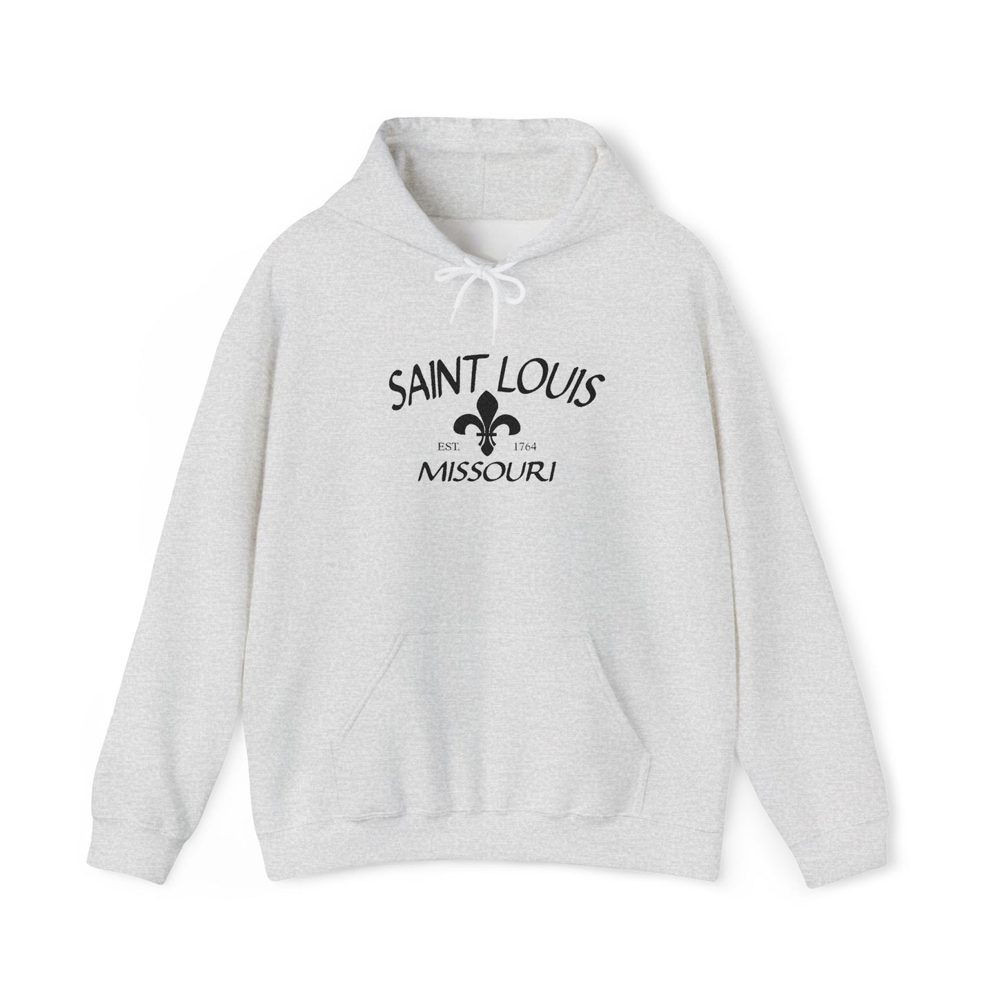 Saint Louis Missouri Embroidered Hoodie (Black Lettering)
