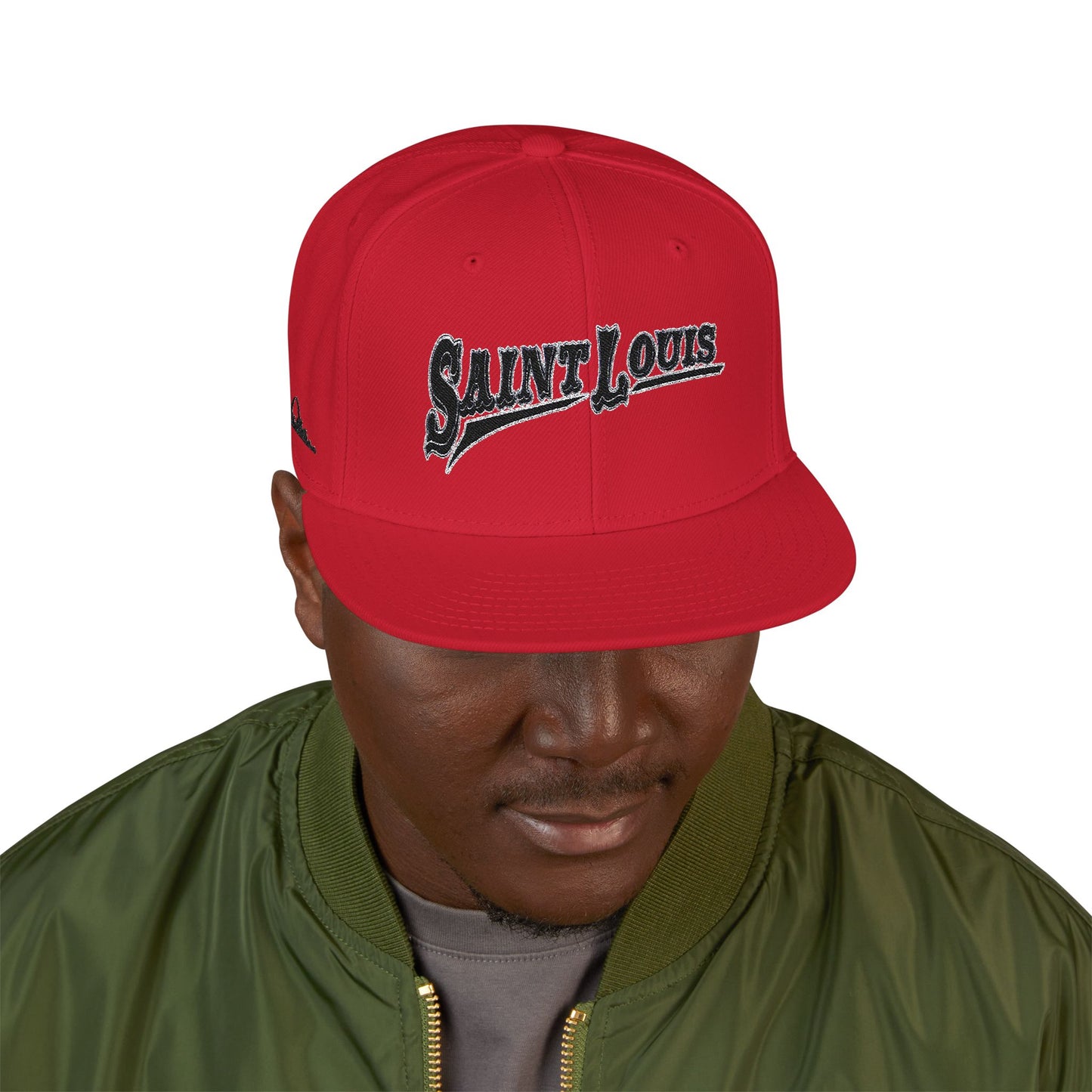 Saint Louis Flat Bill Snapback Cap with Skyline sides Printify