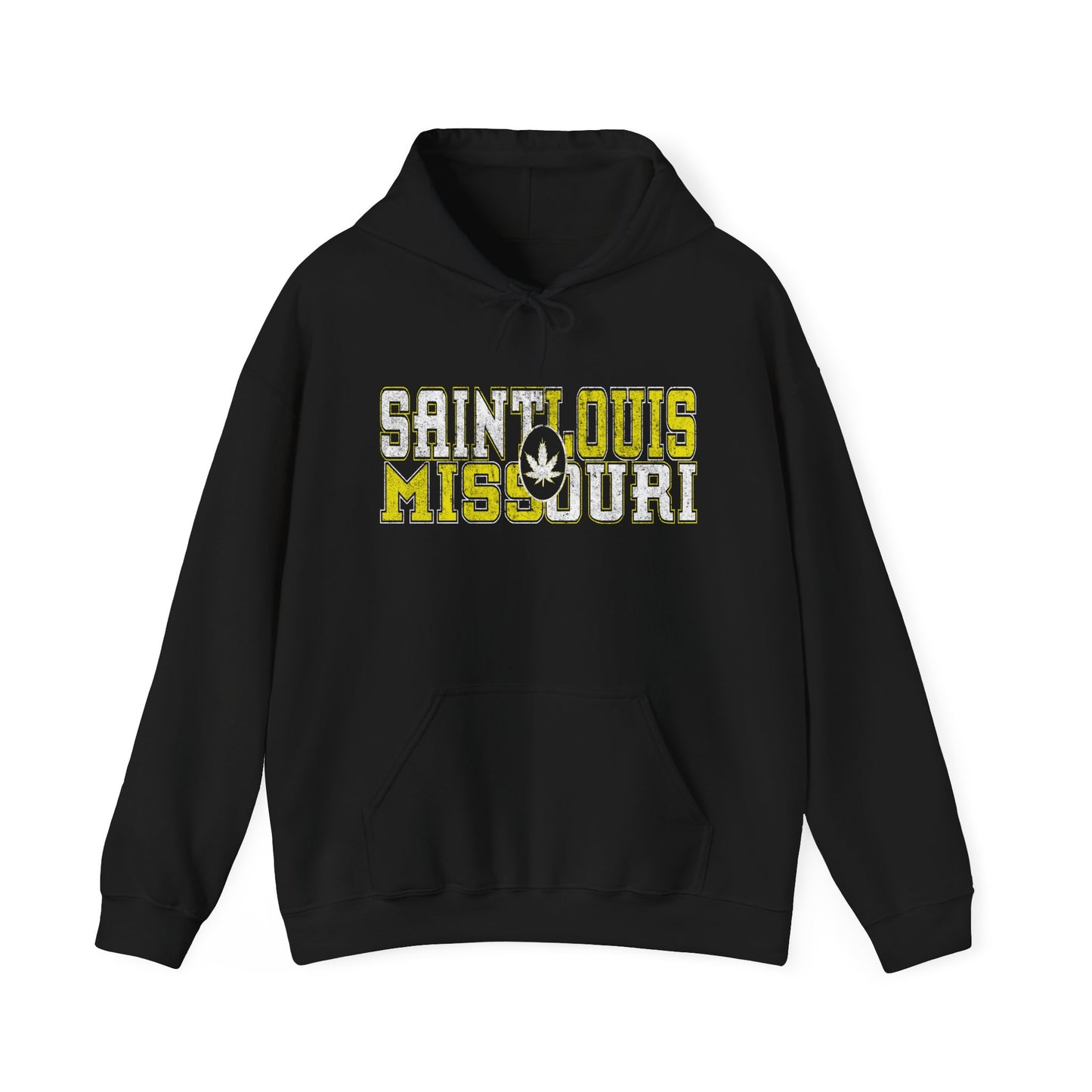 Saint Louis Missouri Hoodie – Retro Collegiate Design with Leaf Emblem