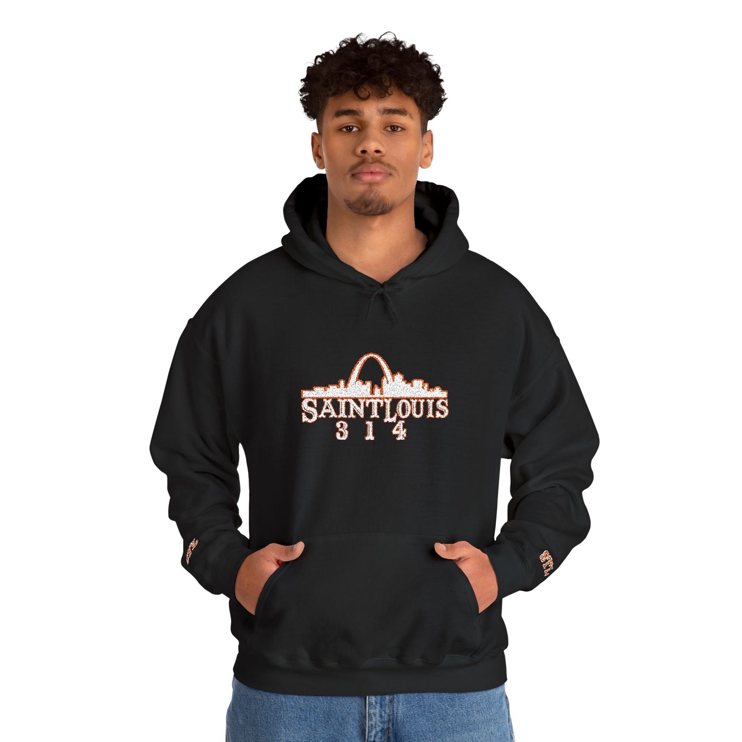 St. Louis Skyline Embroidered Hoodie Printify