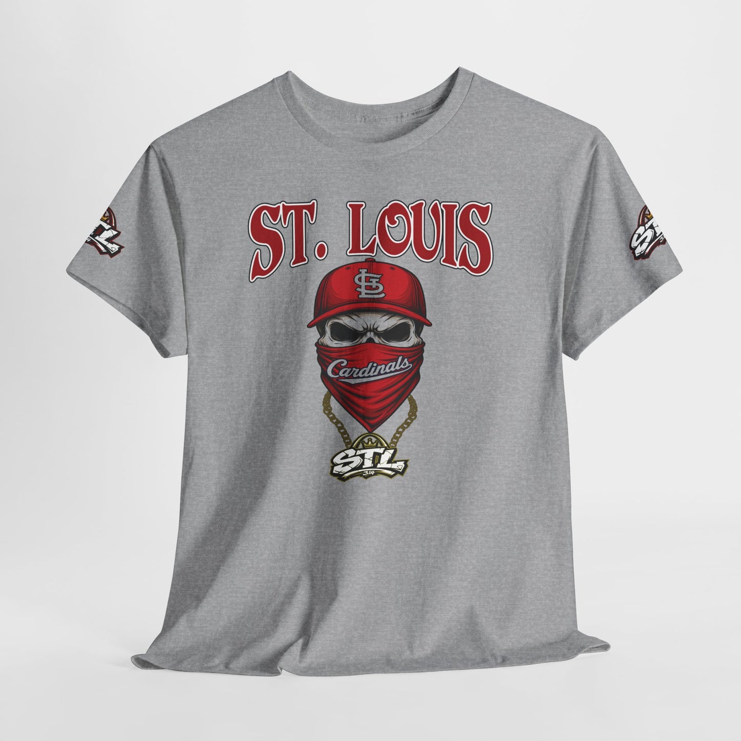 St. Louis Cardinals Masked Fan T-Shirt — STL Baseball Tee ⚠️ Contains AI-generated models