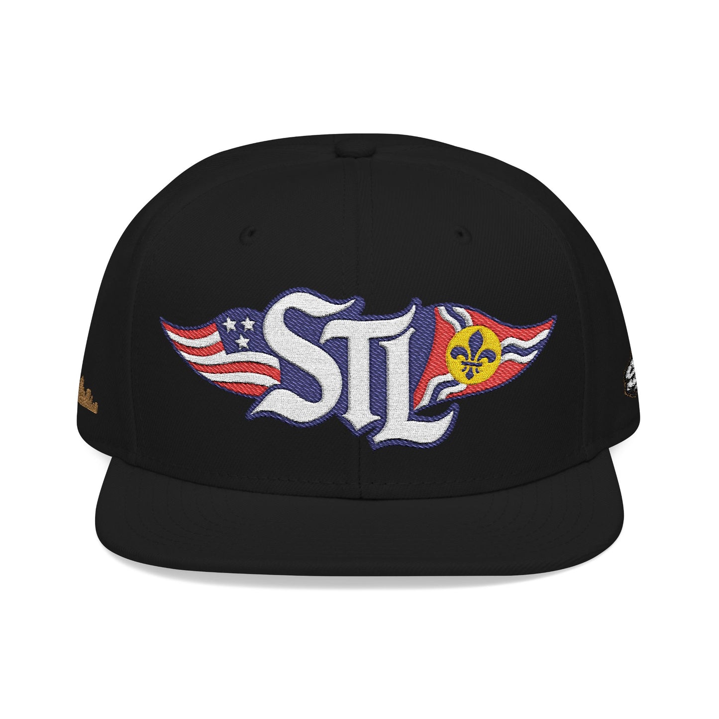 Otto 125‑978 STL Pride Embroidered Hat – Saint Louis Flag, American Flag & Gold Skyline