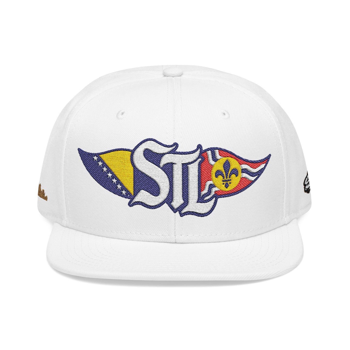Embroidered Snapback Hat — Saint Louis-Bosnia flag Logo