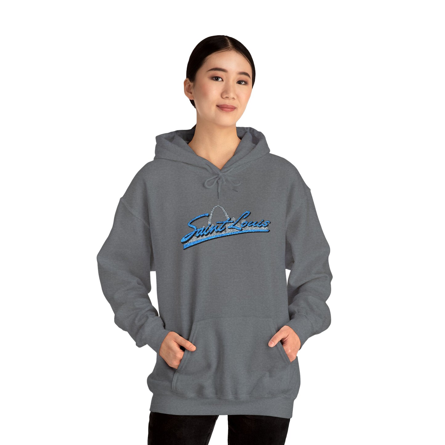 Embroidered Hoodie- Saint Louis Printify