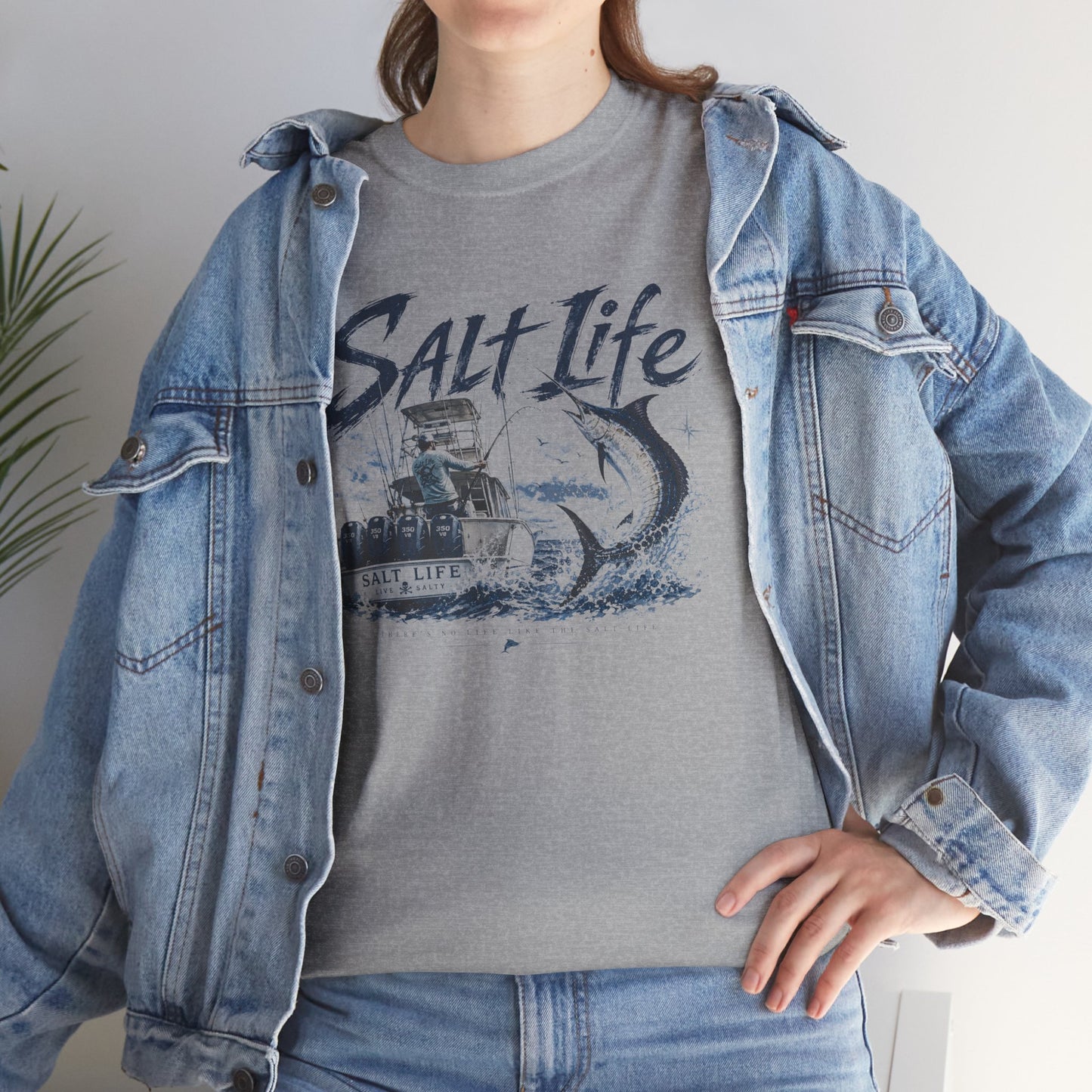 Salt Life Fishing Boat Graphic Tee – Coastal Ocean Lover T‑Shirt