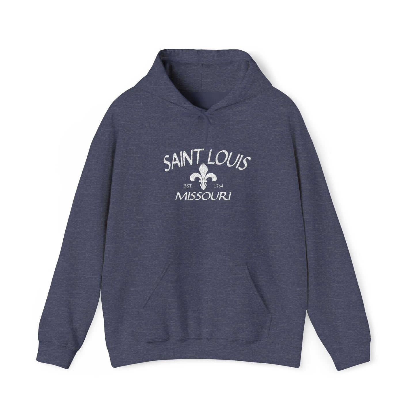 Saint Louis Missouri Embroidered Hoodie — White Lettering Printify