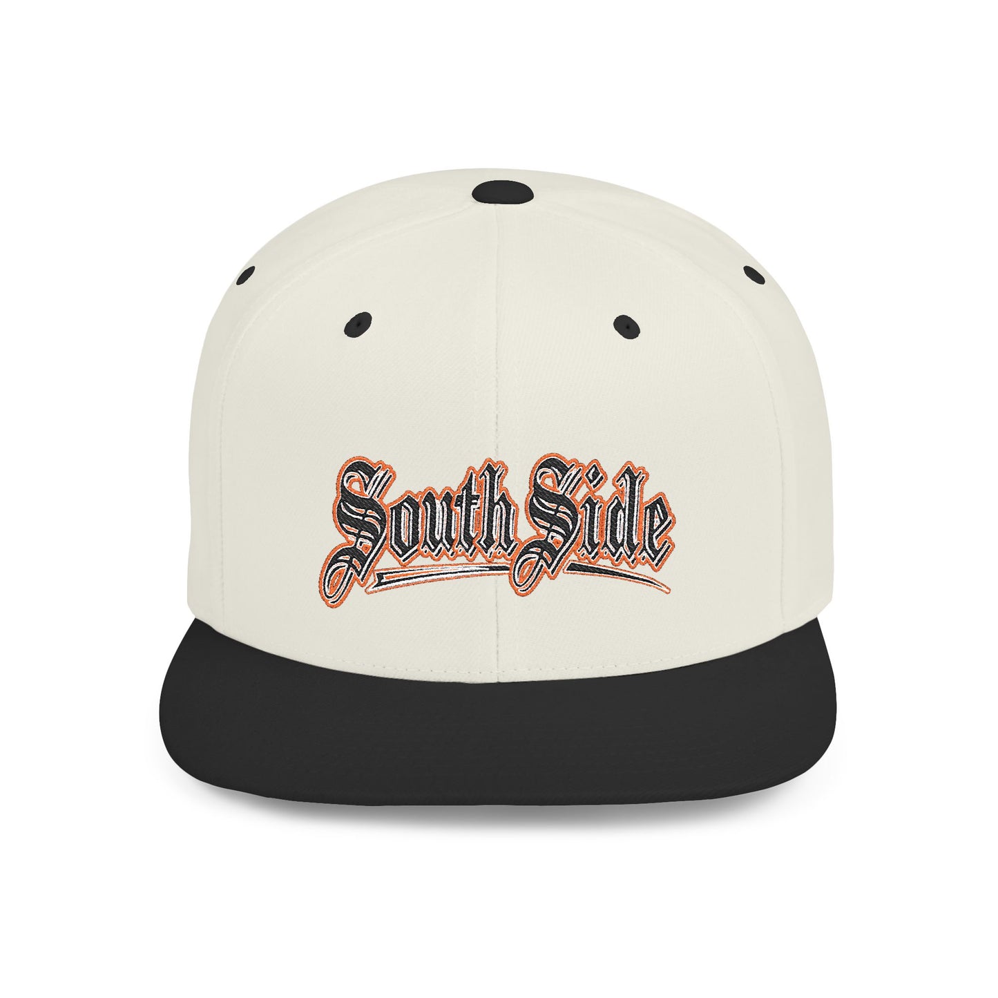 South Side Flat Bill Snapback Dark orange Printify