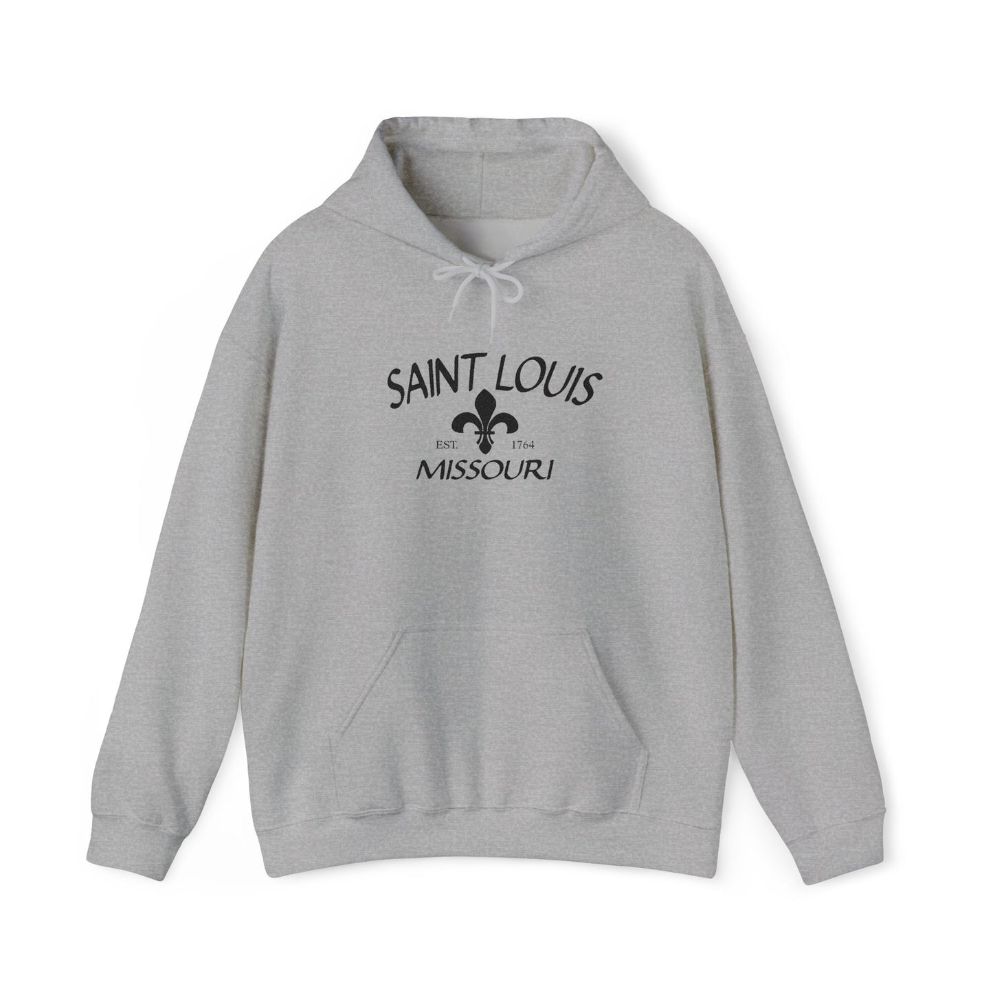 Saint Louis Missouri Embroidered Hoodie (Black Lettering)