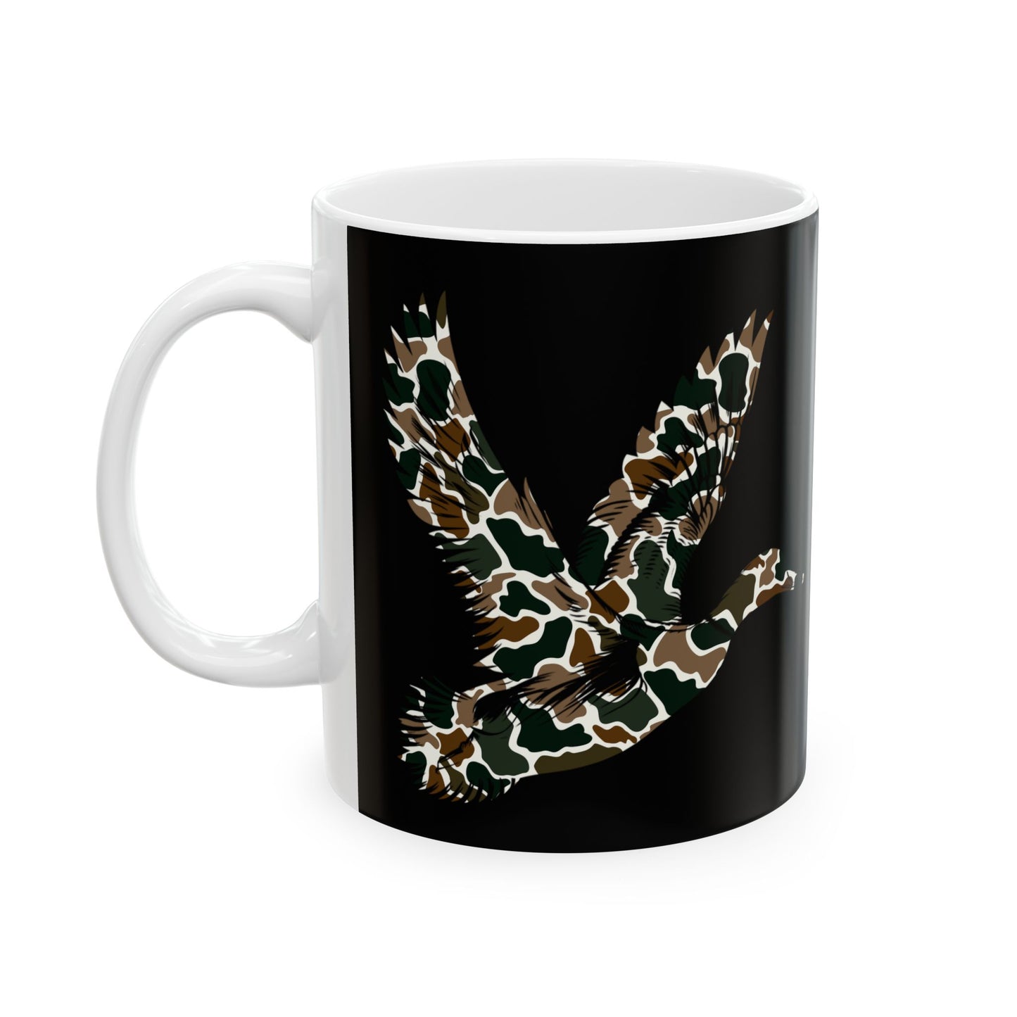 Ceramic Mug, (11oz, 15oz)-Camo Duck Theme