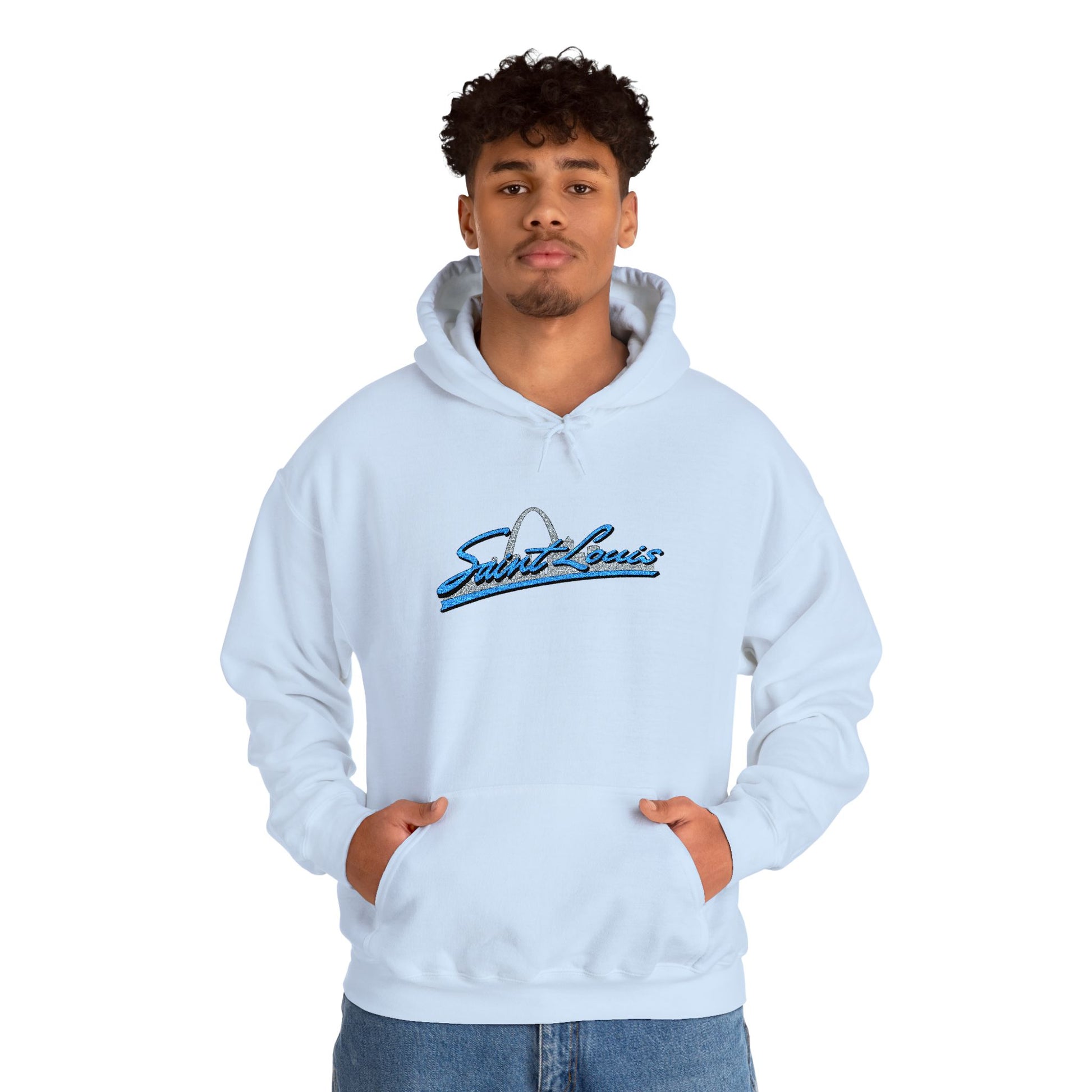 Embroidered Hoodie- Saint Louis Printify