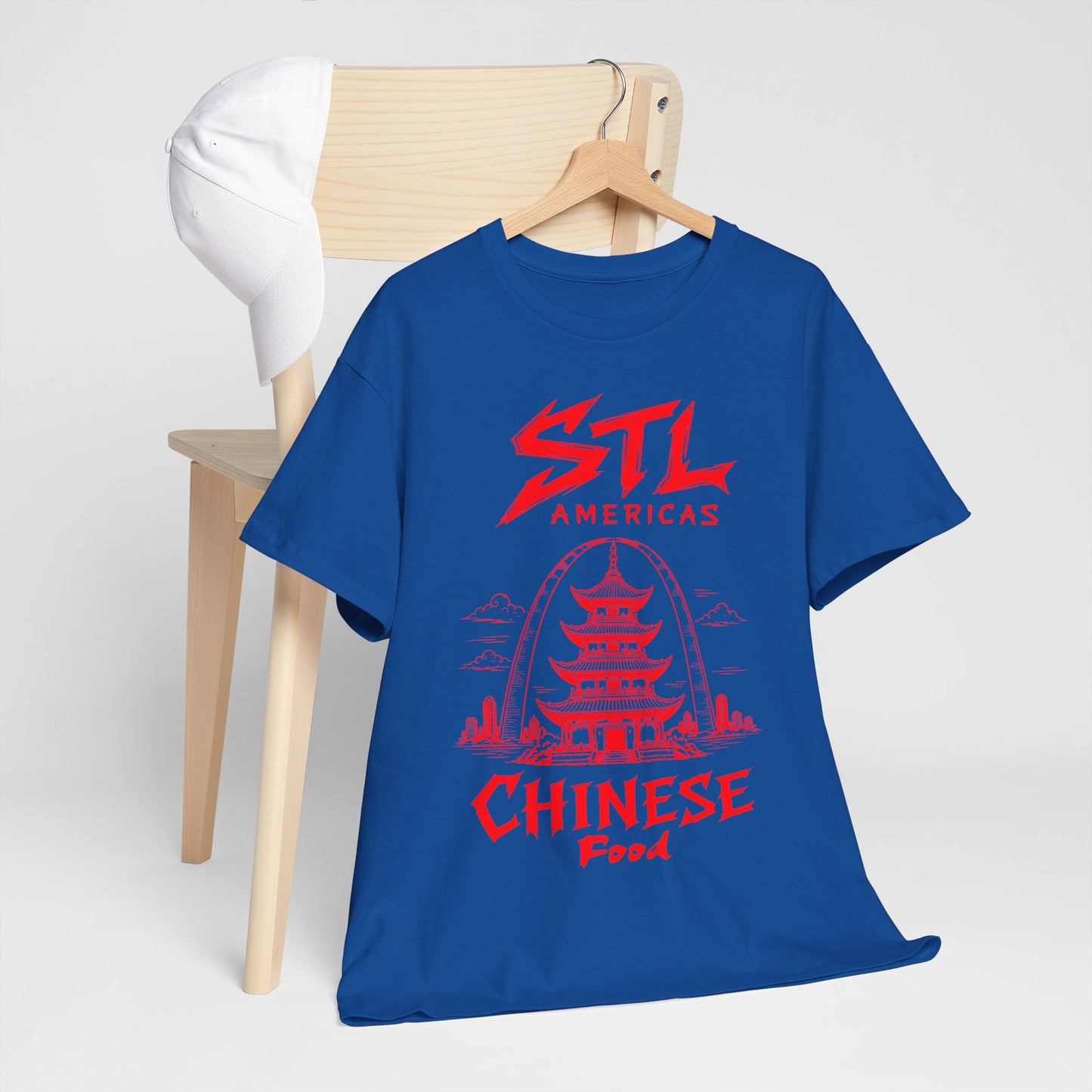 STL Americas Chinese Food T-Shirt — Retro Pagoda Graphic Tee