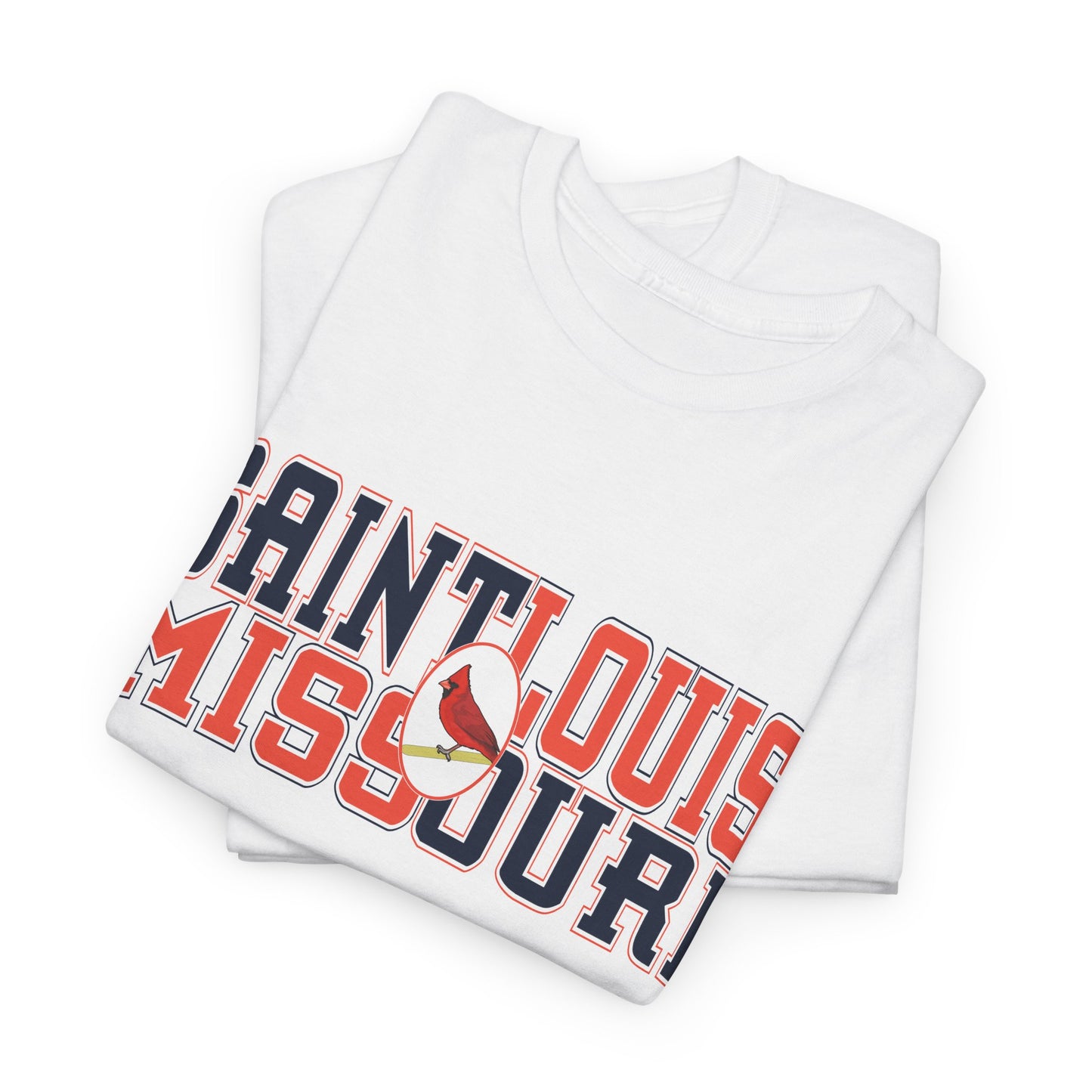 Saint Louis Tee in Red and Blue Lettering