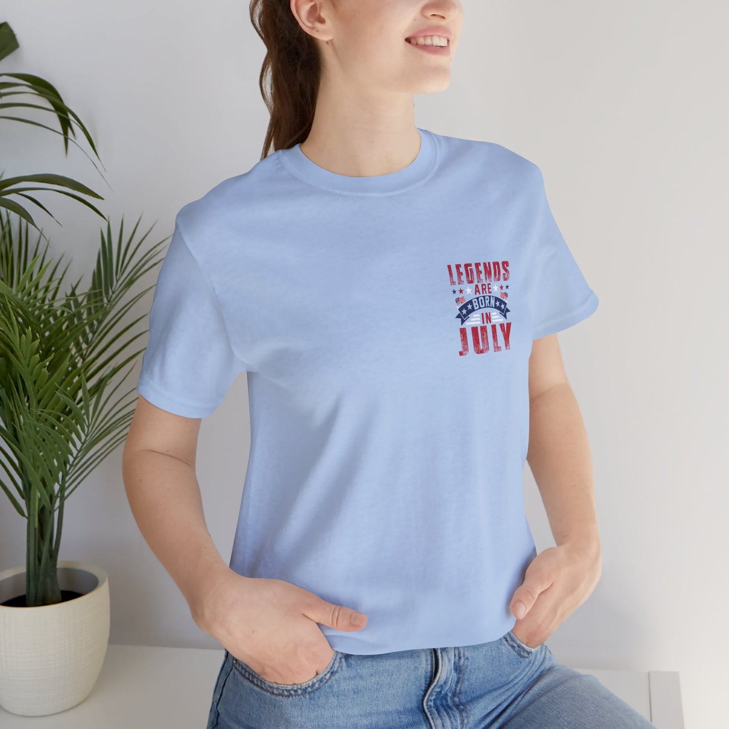 Legends Are Born in July Unisex Jersey Short Sleeve Tee Printify