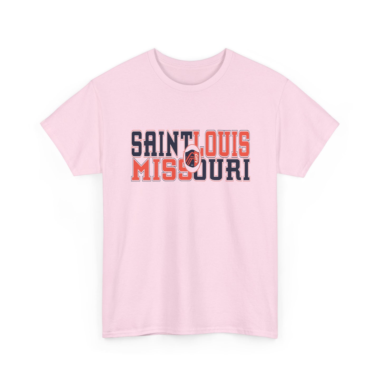 Saint Louis Missouri Tee in Blue and Red Font